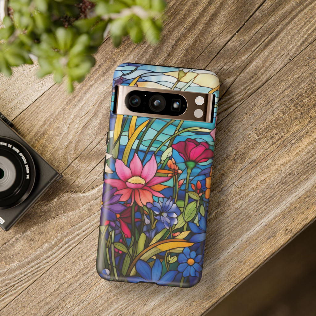 Wildflowers Stain Glass Illusion Phone Case Unique Holiday Protection for Your Device | Stylish & Durable Cover Gift for Her Phone 15, Samsung iPhone Samsung Accessory Gift for Her