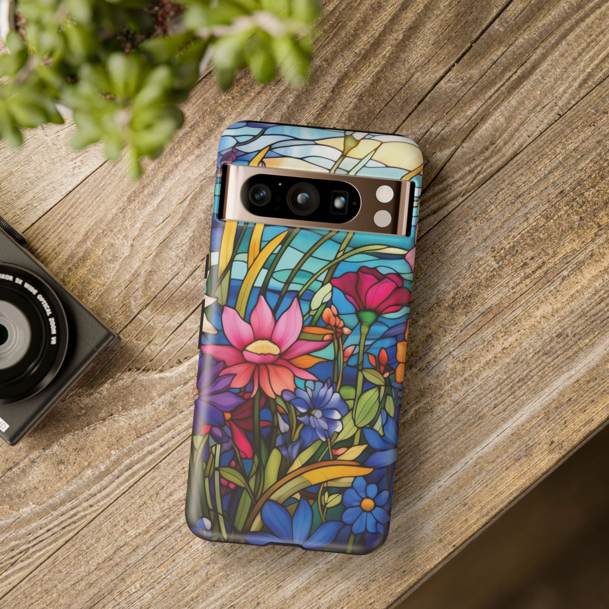 Wildflowers Stain Glass Illusion Phone Case Unique Holiday Protection for Your Device | Stylish & Durable Cover Gift for Her Phone 15, Samsung iPhone Samsung Accessory Gift for Her