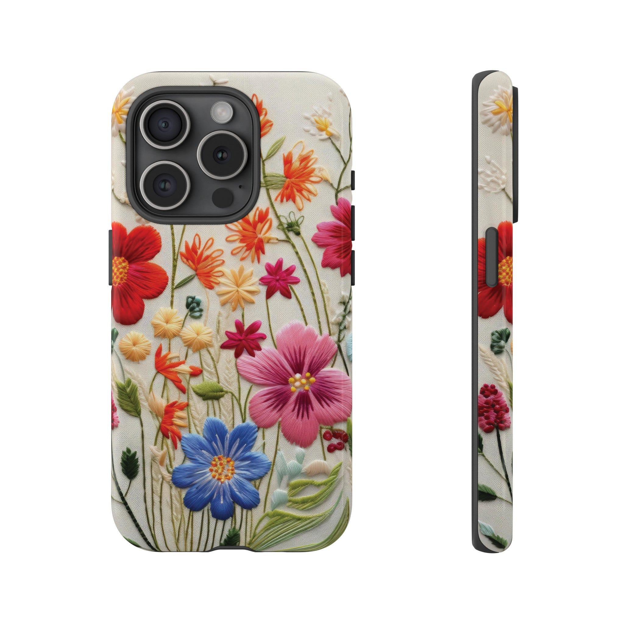 3D Floral Phone Case Elegant Faux Flower Durable for iPhone Samsung Smartphone iPhone 15, 14, 13 Samsung Gift for Mom