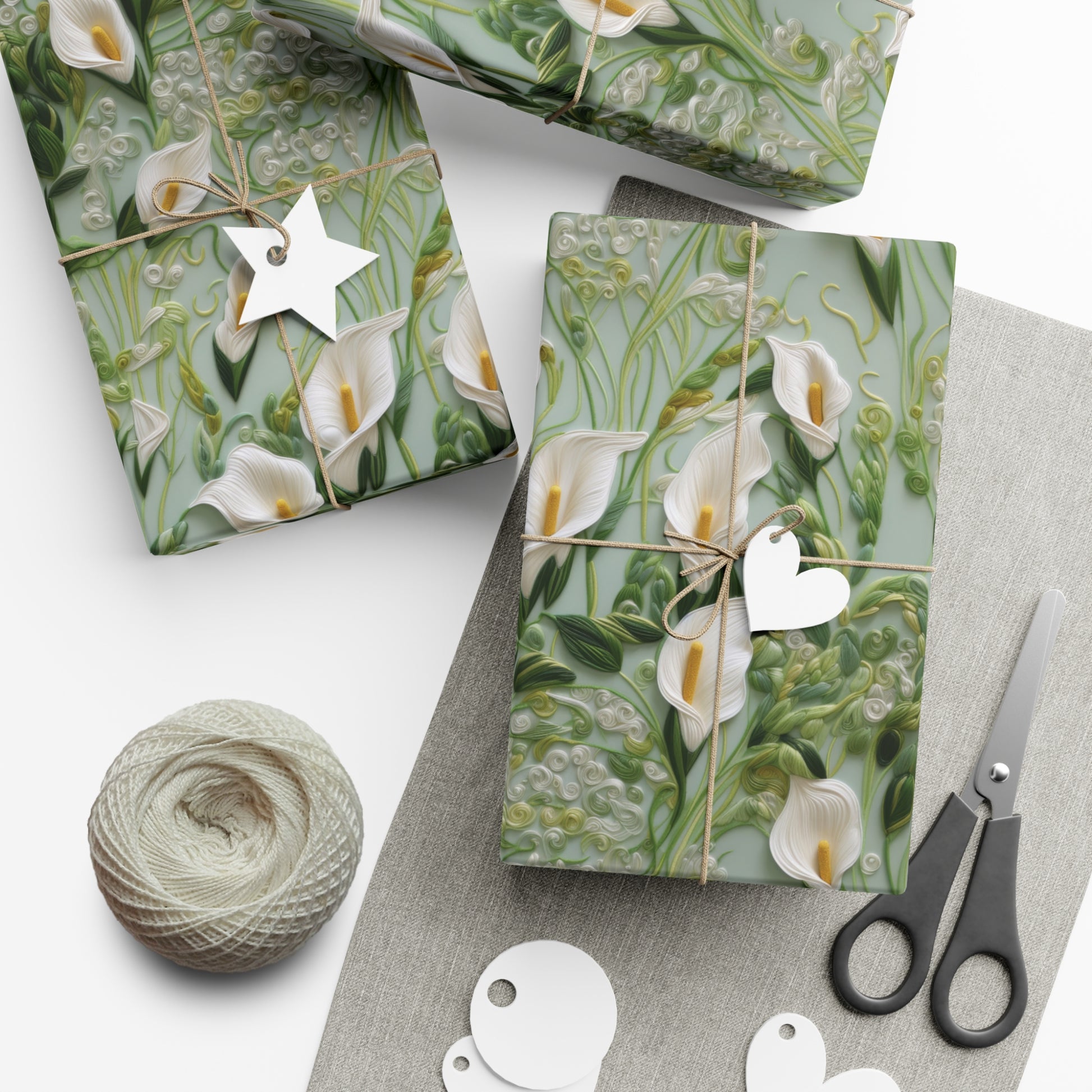 Elegant Calla Lily Wrapping Paper Beautiful Floral Design for Christmas, Birthdays & Special Occasions | Premium Gift Wrap for Nature Lovers Luxurious - MRSBYVALLE