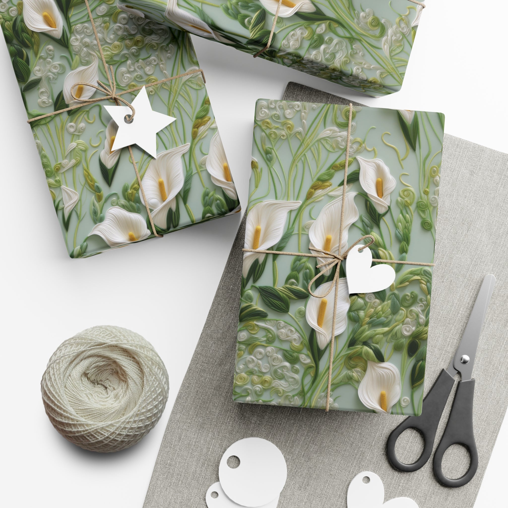 Elegant Calla Lily Wrapping Paper Beautiful Floral Design for Christmas, Birthdays & Special Occasions | Premium Gift Wrap for Nature Lovers Luxurious - MRSBYVALLE