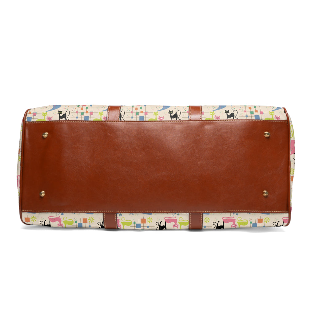 Vintage Retro Atomic Kitty Weekender Bag — Waterproof Travel Bag
