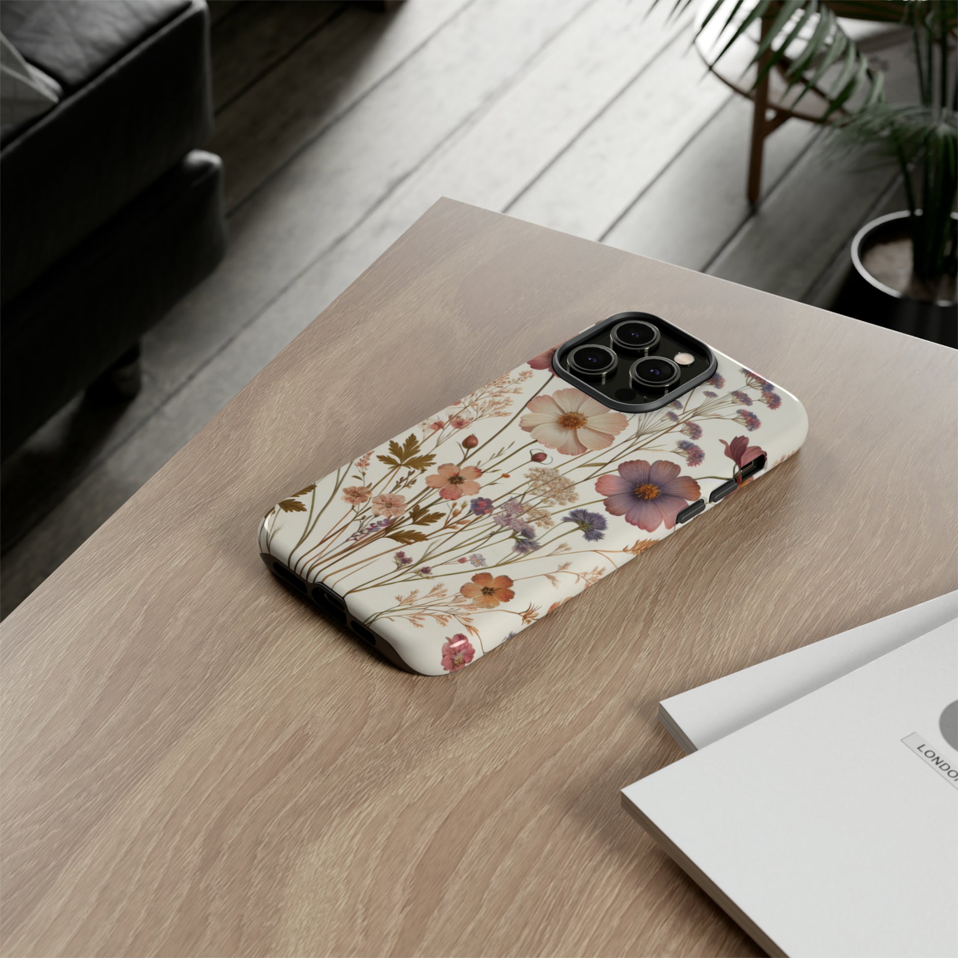 Wildflower Boho Luxury Phone Tough Case Floral Elegant Durable Stylish for Modern Devices iPhone 15, Samsung iPhone Samsung Accessory Gift for Her.