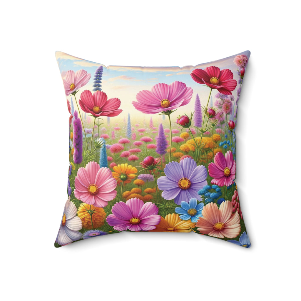 Bright Boho Wildflowers Square Pillow Add a Touch of Nature to Your Home Decor | Premium Quality, Soft, and Durable | Perfect for Couch, Bed, or Chair | Elegant Floral Bedrooms, Soft,Pillow Gift New House, Bridal Shower Gift - MRSBYVALLE