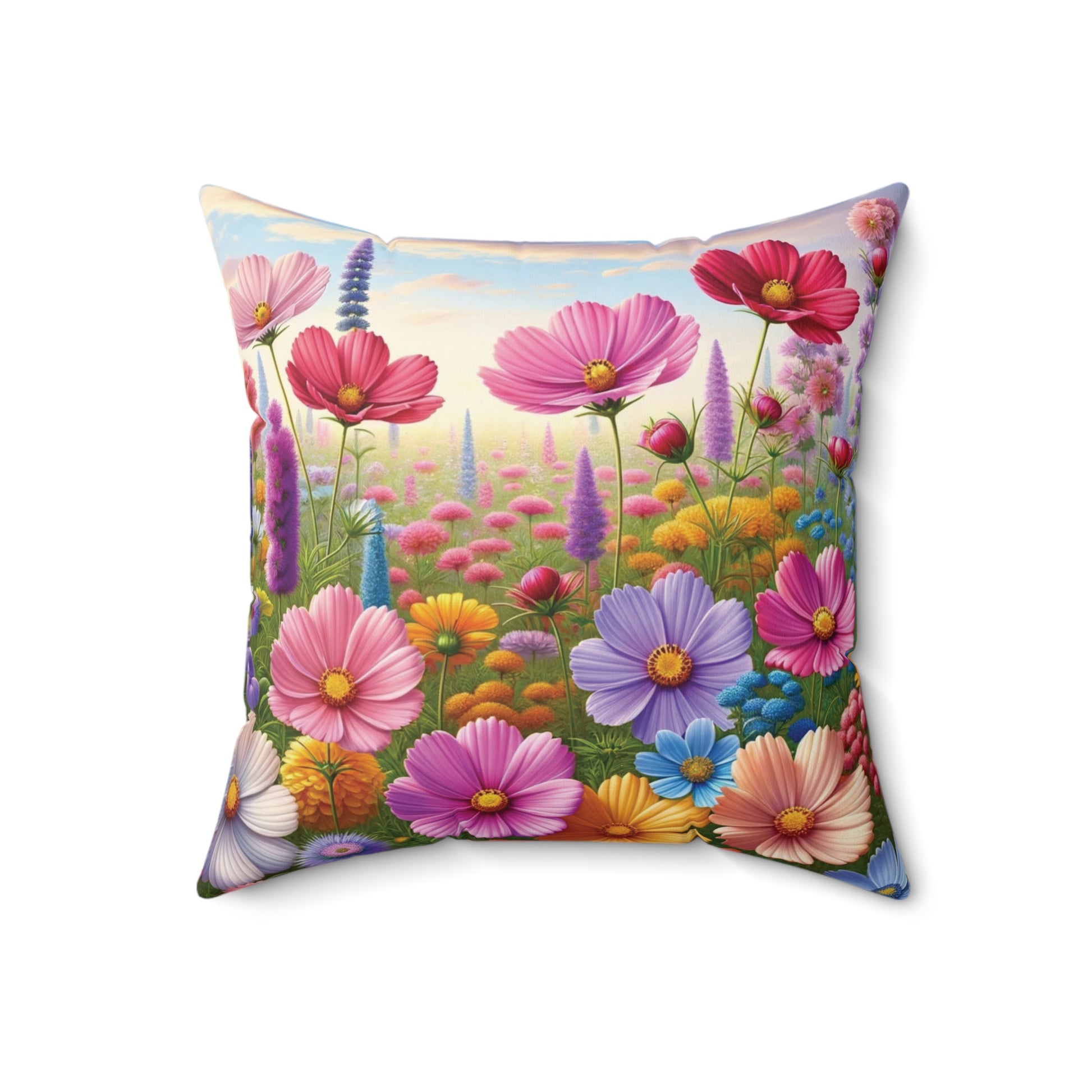 Bright Boho Wildflowers Square Pillow Add a Touch of Nature to Your Home Decor | Premium Quality, Soft, and Durable | Perfect for Couch, Bed, or Chair | Elegant Floral Bedrooms, Soft,Pillow Gift New House, Bridal Shower Gift - MRSBYVALLE