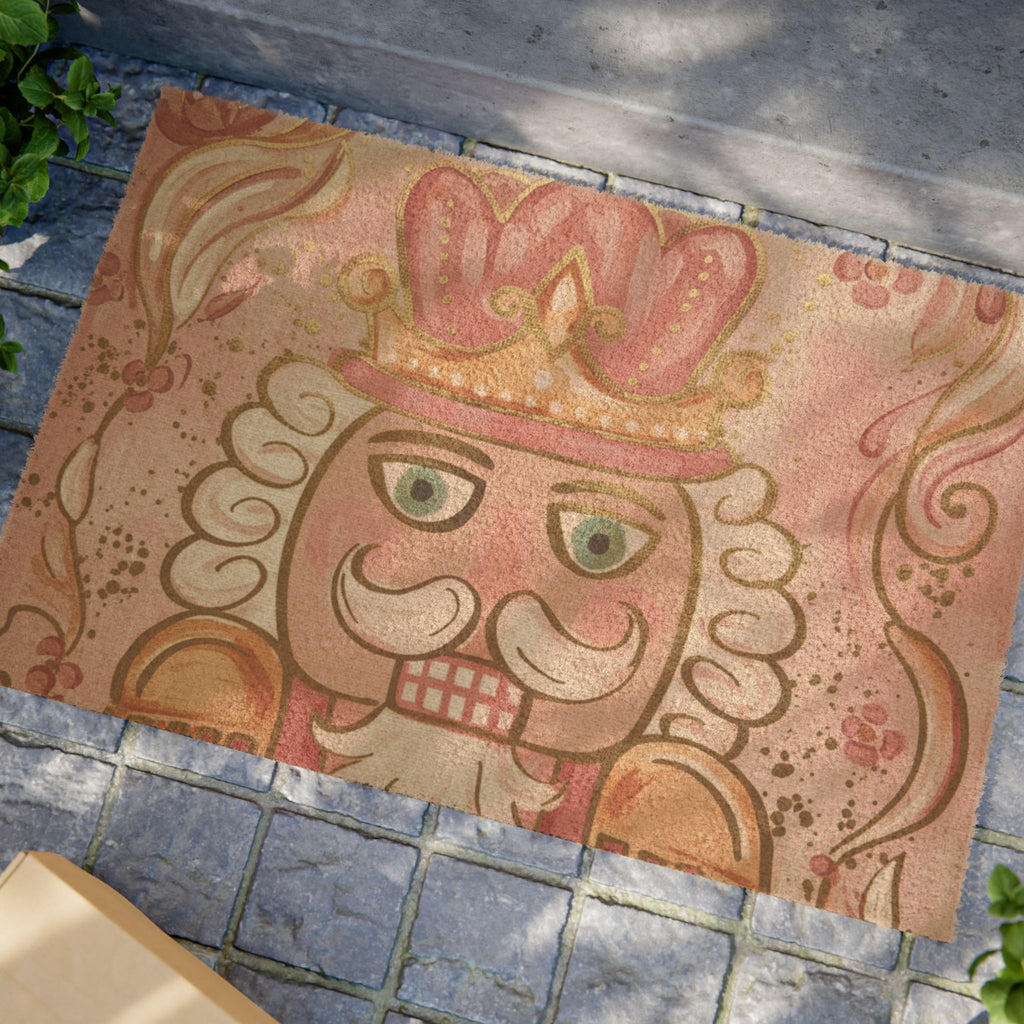 Nutcracker Pink Christmas Welcome Mat for Modern Entryways & Warm Home Vibes