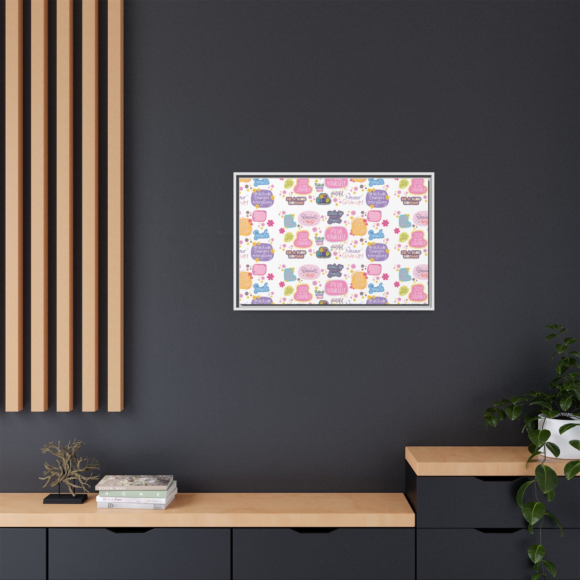 Good Vibes Only Canvas Wall Art – Ready‑to‑Hang Motivational Quote Picture, Positive Affirmation Home & Office Décor, Uplifting Gift Idea Bedroom, or Office Décor Gift for Mom