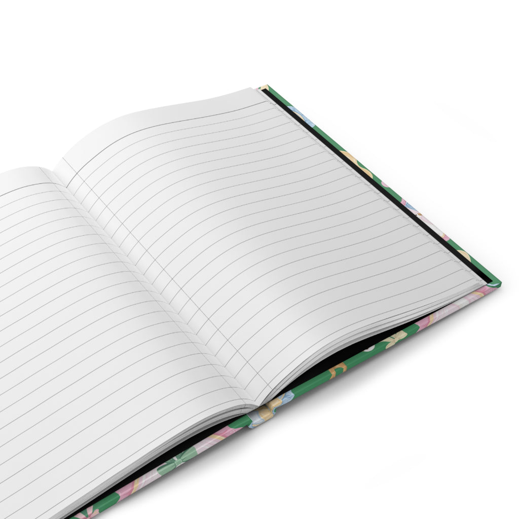 Silly Goose Green Hardcover Journal with Pastel Bows & Hearts  Whimsical Writing Notebook Perfect for Gift