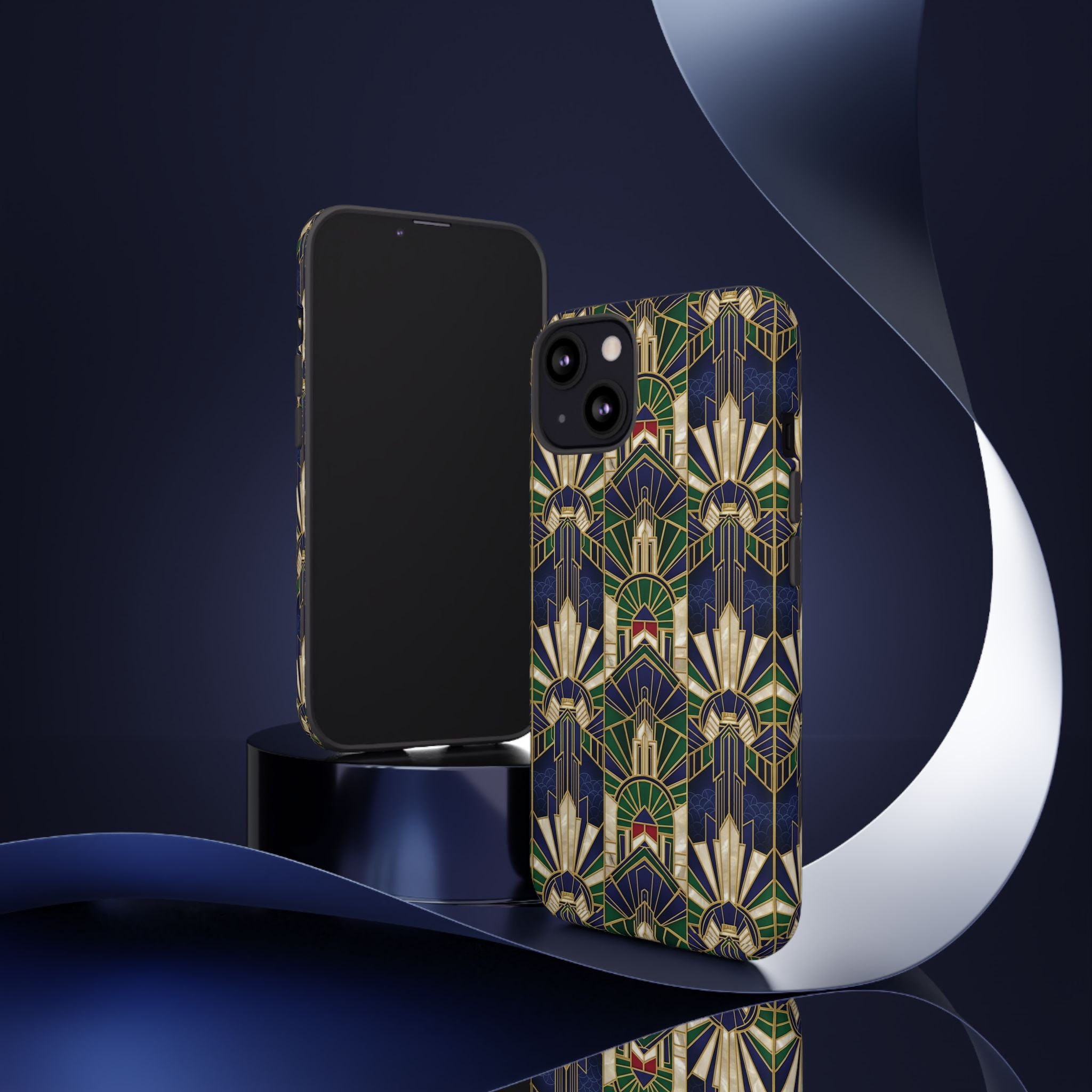 Navy & Gold Art Deco Phone Case — Imperial Art Deco Tough Case