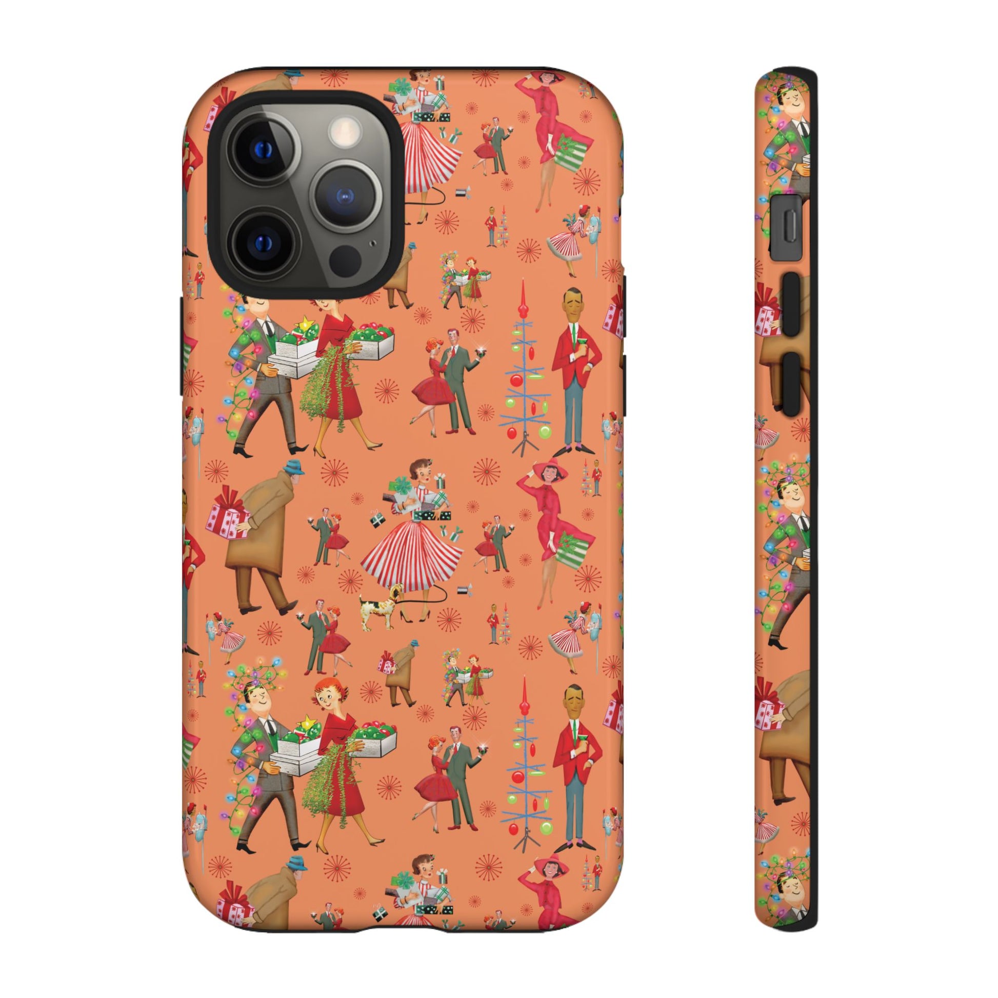 Retro Christmas 50s Phone Case Unique Holiday Protection for Your Device | Stylish & Durable Cover Gift for Her Phone 17, 16, 15, Samsung iPhone Accessory Gift for Her
