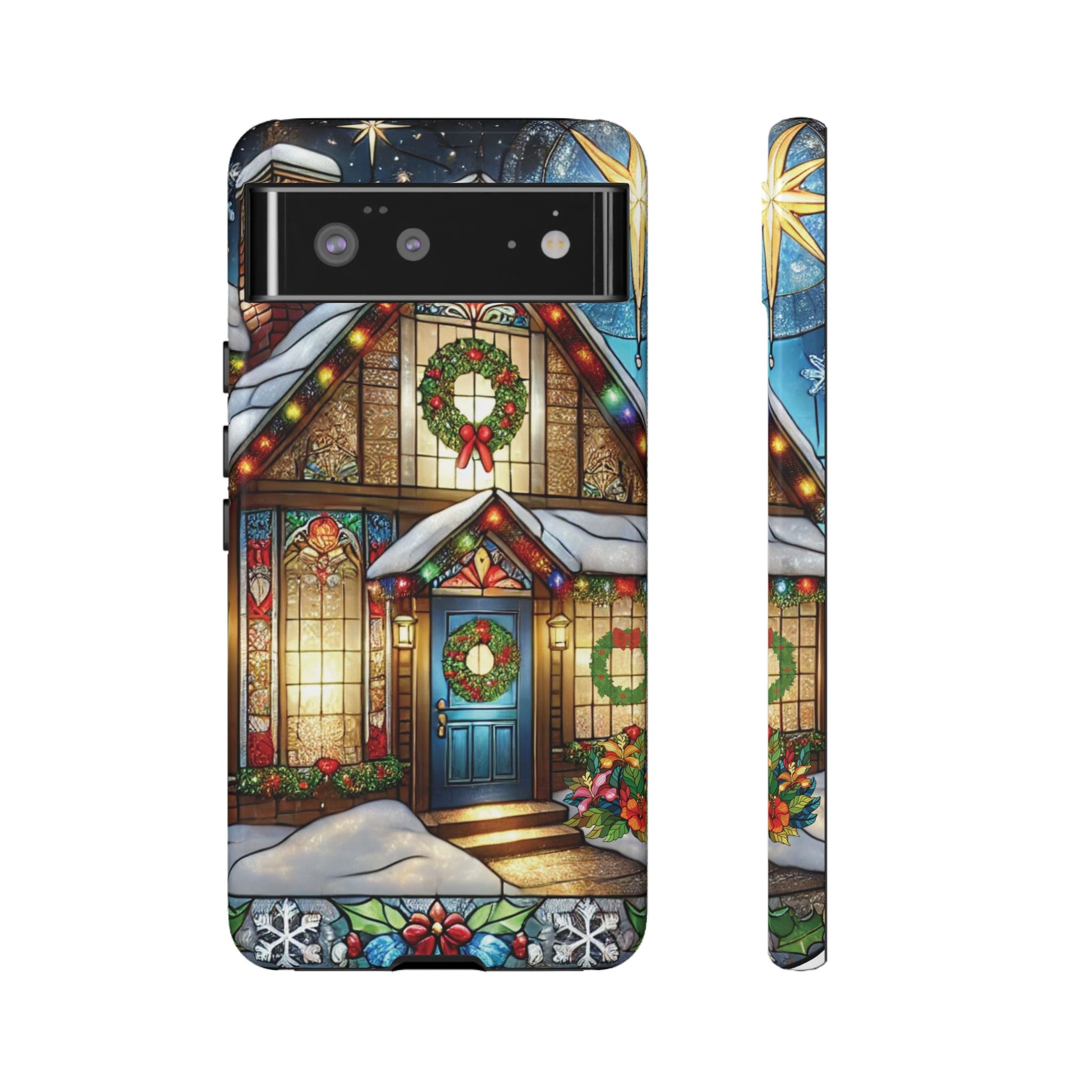 Stain Glass Christmas Phone Case Unique Holiday Protection for Your Device | Stylish & Durable Cover Gift for Her Phone 15, Samsung iPhone Samsung Accessory Gift for Her