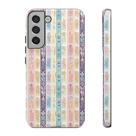 Boho Pastel Feathers Modern Watercolor Abstract Phone Case Compatible with iPhone, Samsung & More - Stylish, Durable Protection with Vibrant Artistic Design Perfect Gift for Her