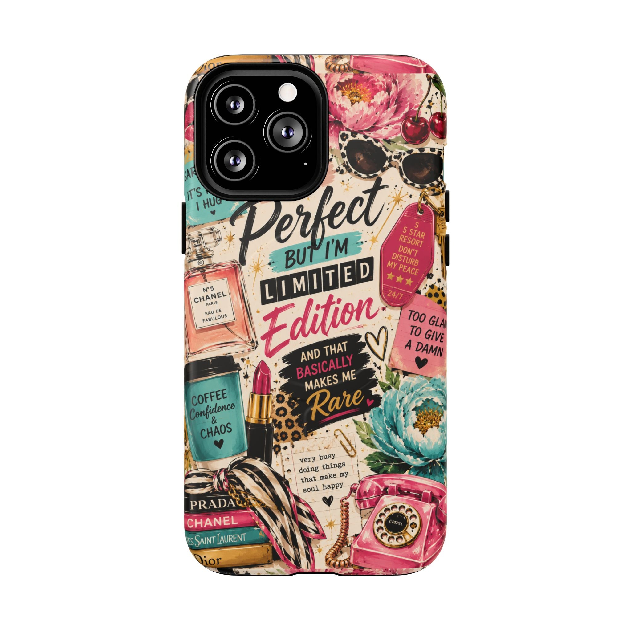 Perfect I'm Limited Edition phone case Tough Magnetic Case has Retro Funny Women's Gift Chic Pink Vintage iPhone & Samsung