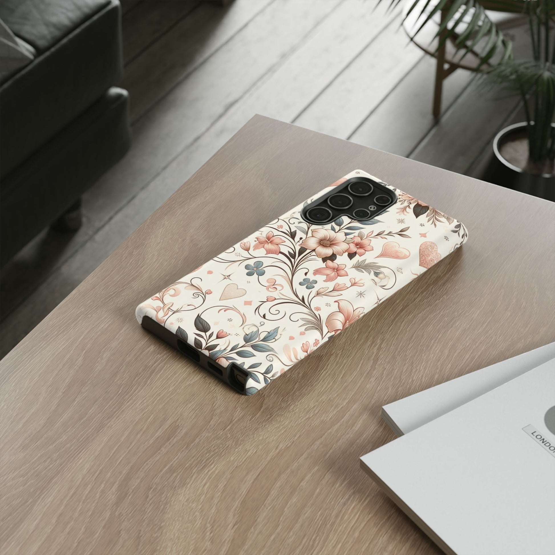 Floral Design Luxury Phone Tough Case Floral Elegant Durable Stylish for Modern Devices iPhone 17, 16 15, Samsung iPhone Samsung Accessory Gift for Her