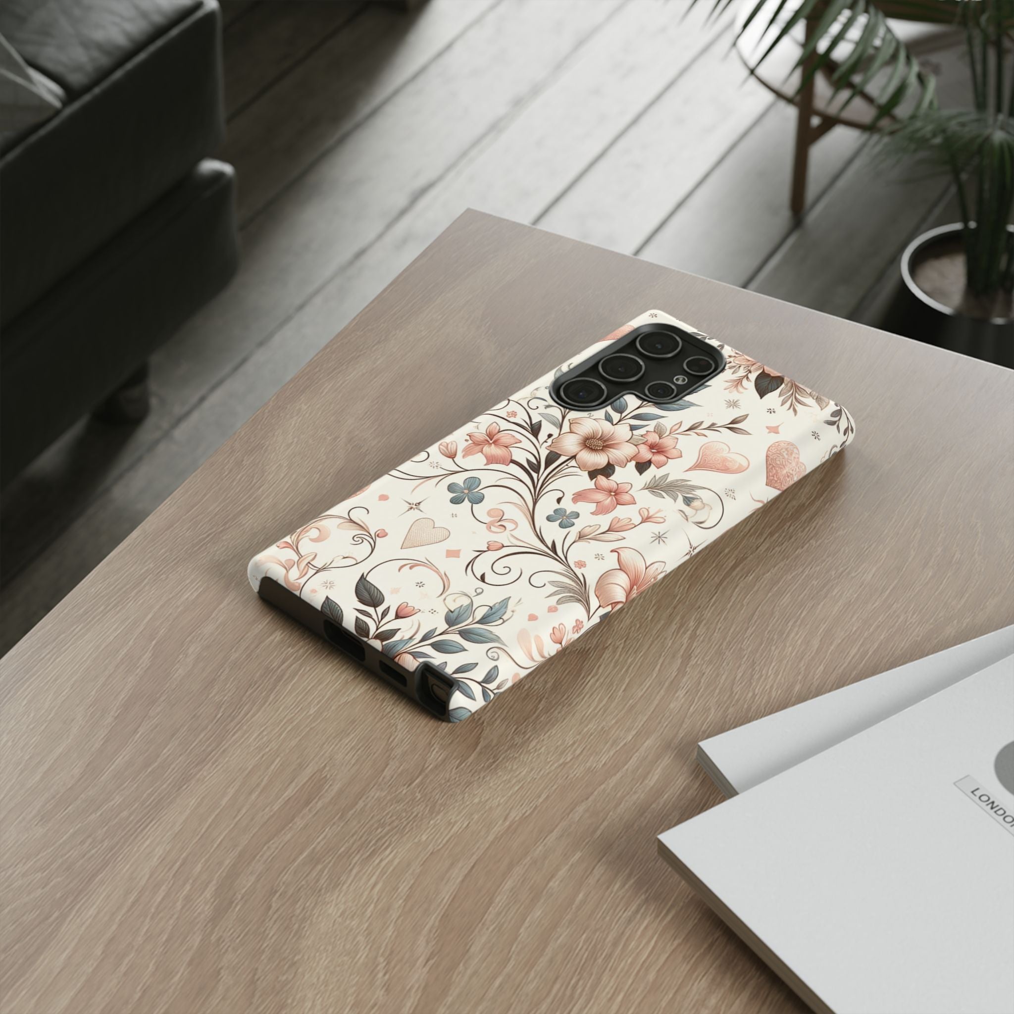 Floral Design Luxury Phone Tough Case Floral Elegant Durable Stylish for Modern Devices iPhone 17, 16 15, Samsung iPhone Samsung Accessory Gift for Her