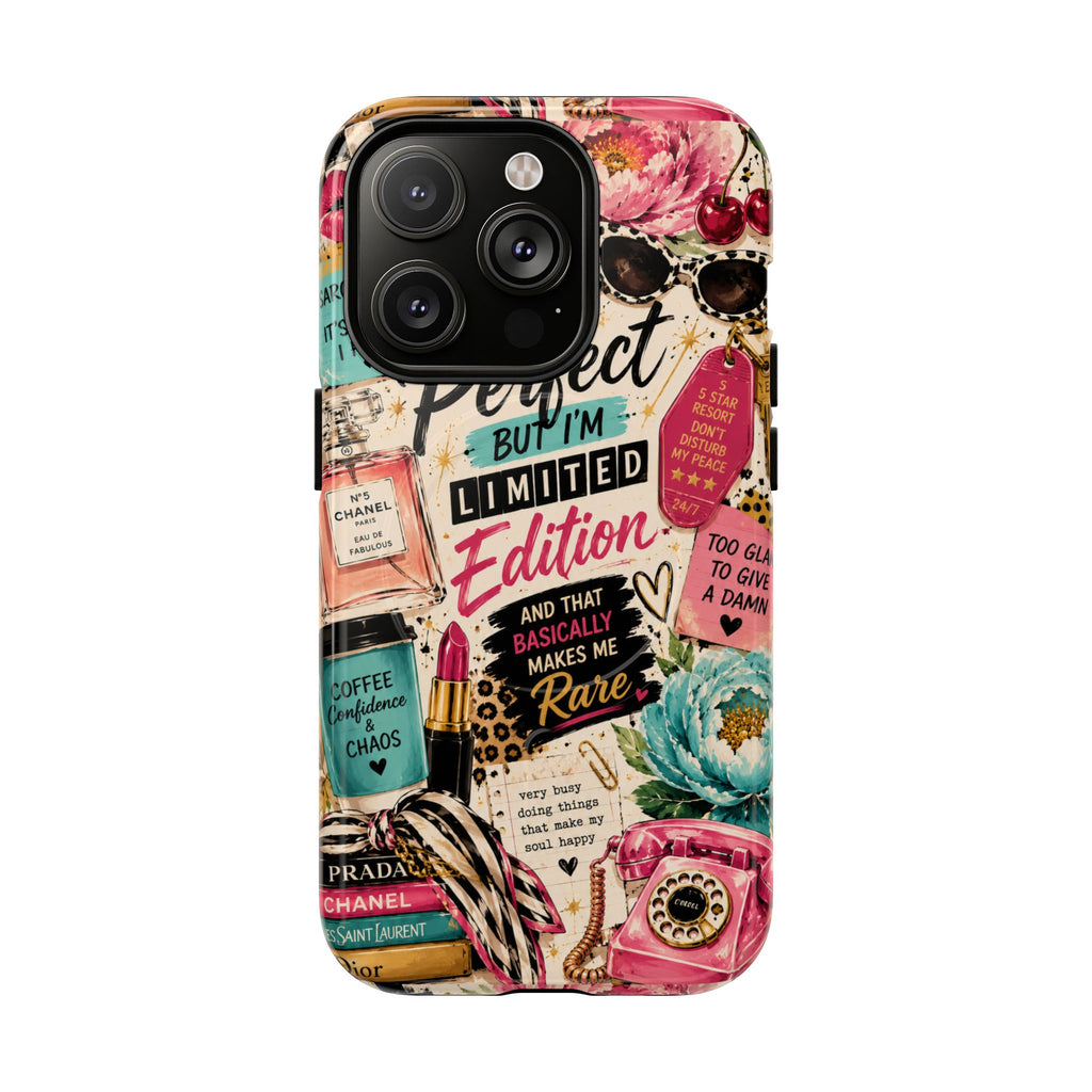 Perfect I'm Limited Edition phone case Tough Magnetic Case has Retro Funny Women's Gift Chic Pink Vintage iPhone & Samsung
