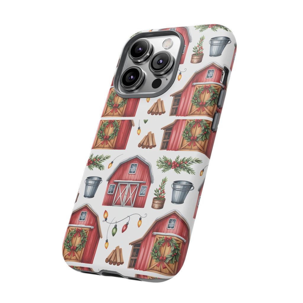Farmhouse Christmas Design Phone Case - Stylish, Protective Cover for All Models Gift for Mom Accessory Gift for Her