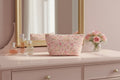 Floral patterned pouch on a white background