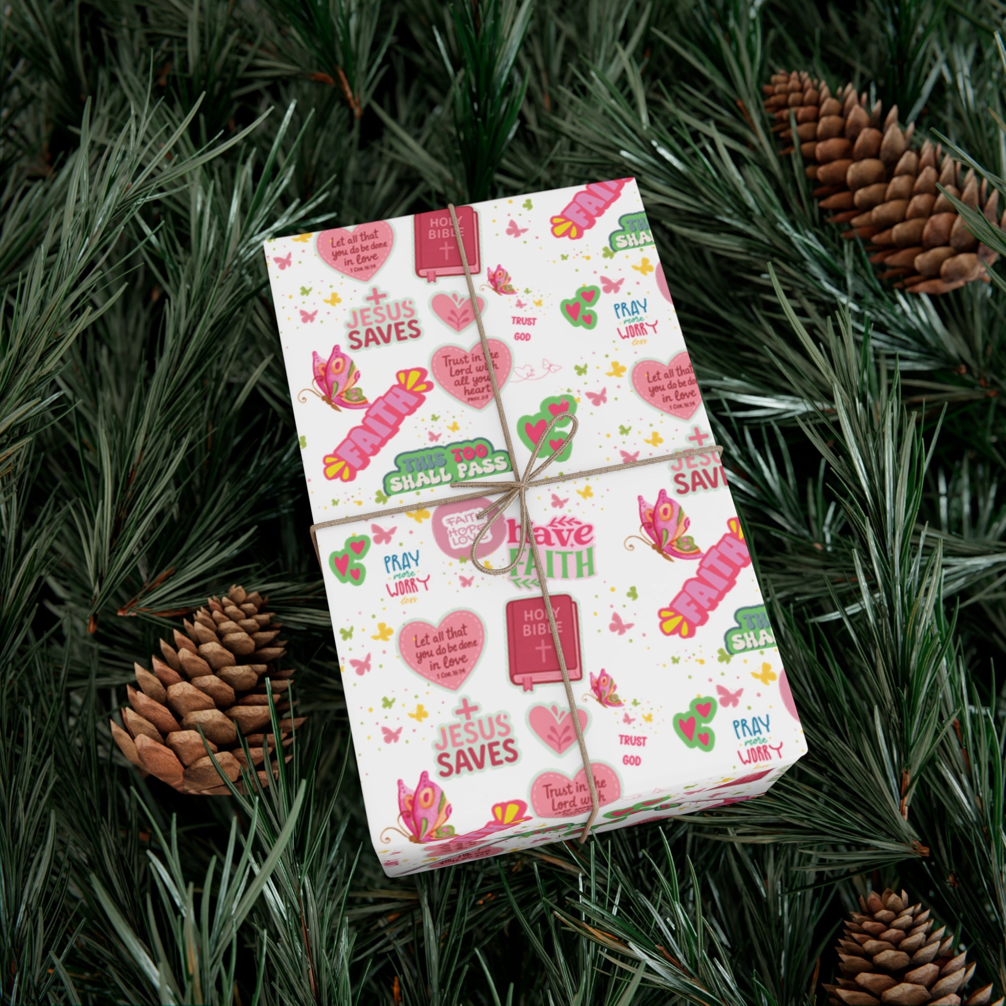 Christian Wrapping Paper | Inspirational Bible Verse Gift Wrap | Faith-Based Wrapping for Birthdays, Holidays, Special Occasions | Scripture Gift Wrap Gifts Moms Weddings