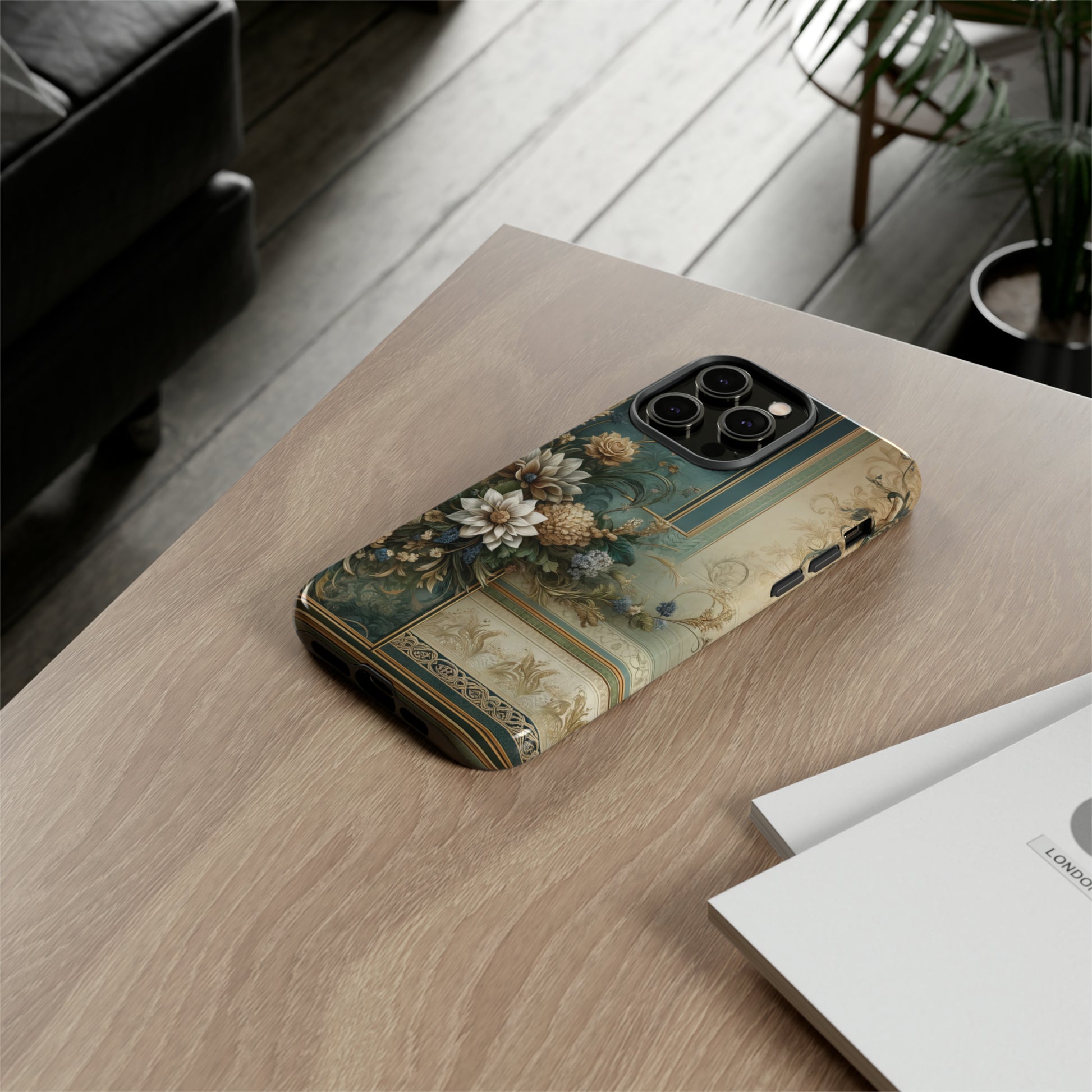 Victorian Floral Boho Luxury Phone Tough Case Floral Elegant Durable Stylish for Modern Devices iPhone 15, Samsung iPhone Samsung Accessory Gift for Her.