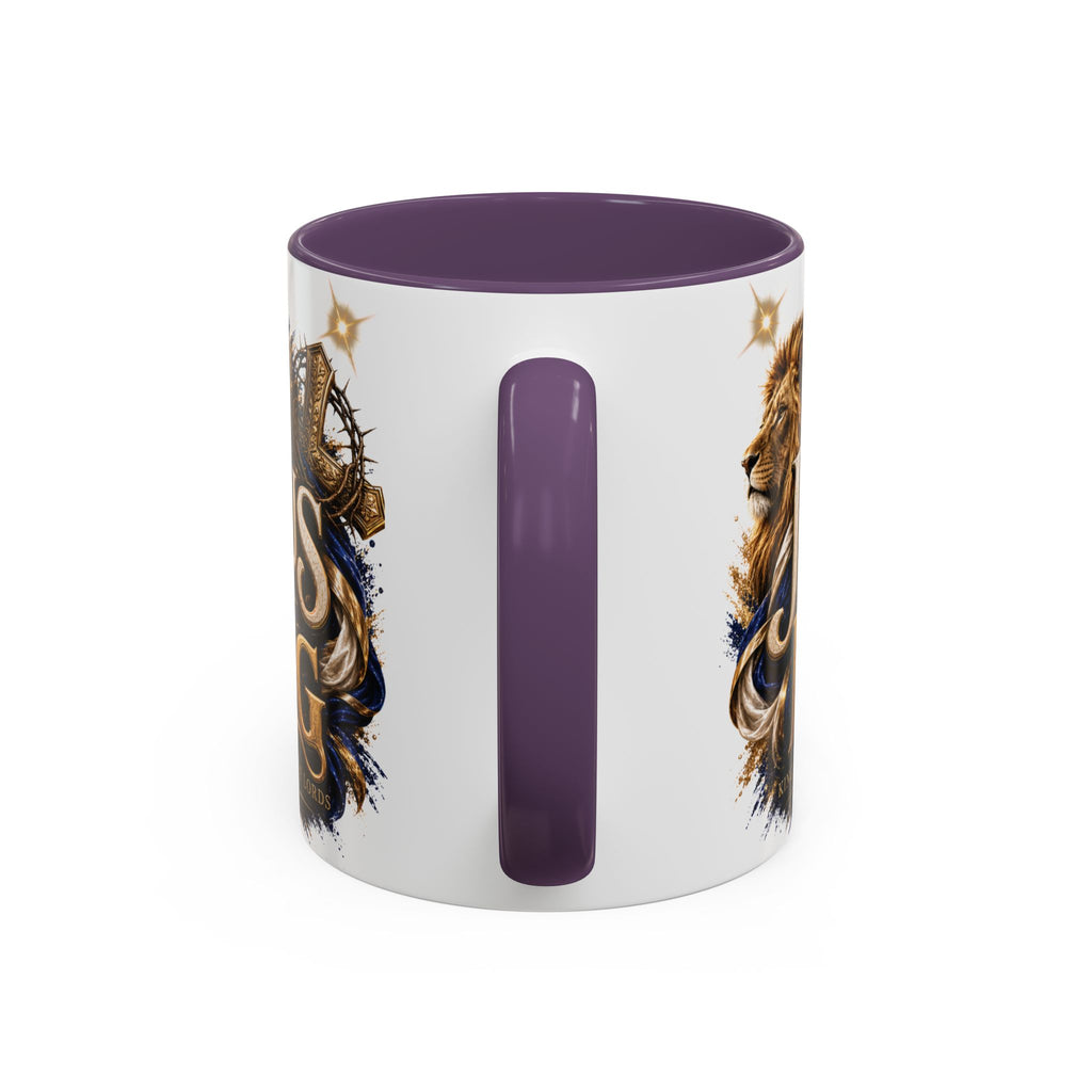 Jesus Is King Coffee Mug Christian Faith Accent Mug (11/15oz) Gift for Dad Mom
