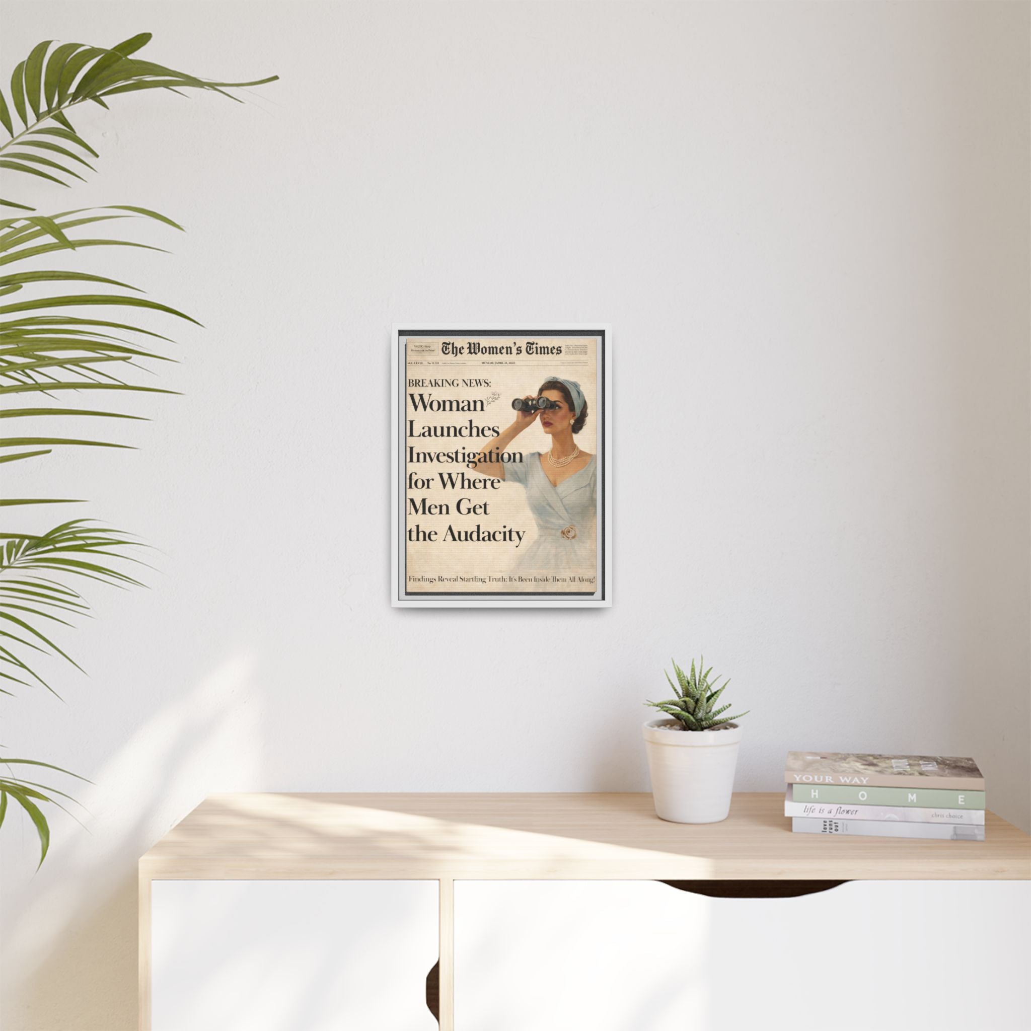 Vintage Funny Women's Retro Art Matte Canvas Framed — Retro Inspirational Wall Art