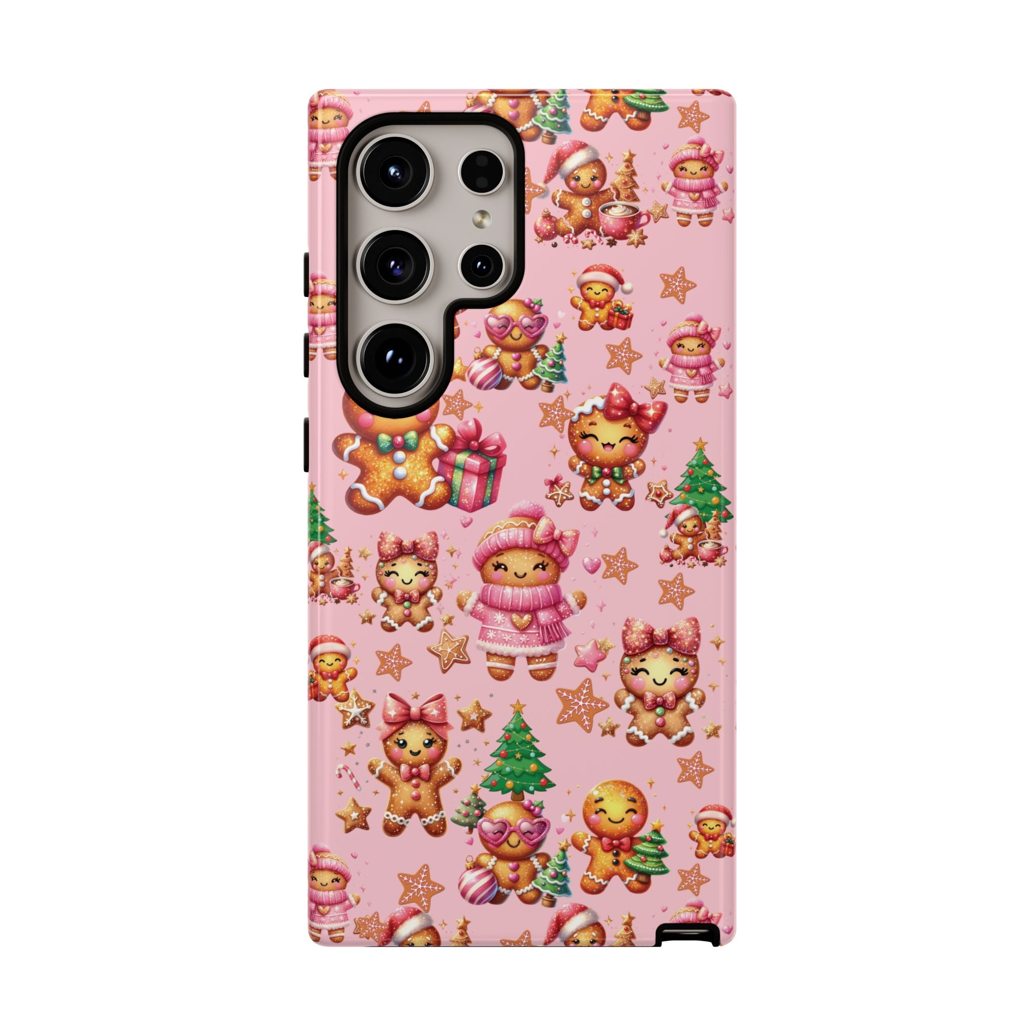 Adorable Pink Gingerbread Girl Phone Case Girly Holiday Vibes, Sweet Christmas Aesthetic, Cute & Festive Gift Idea for Her, Fun Protective Cover