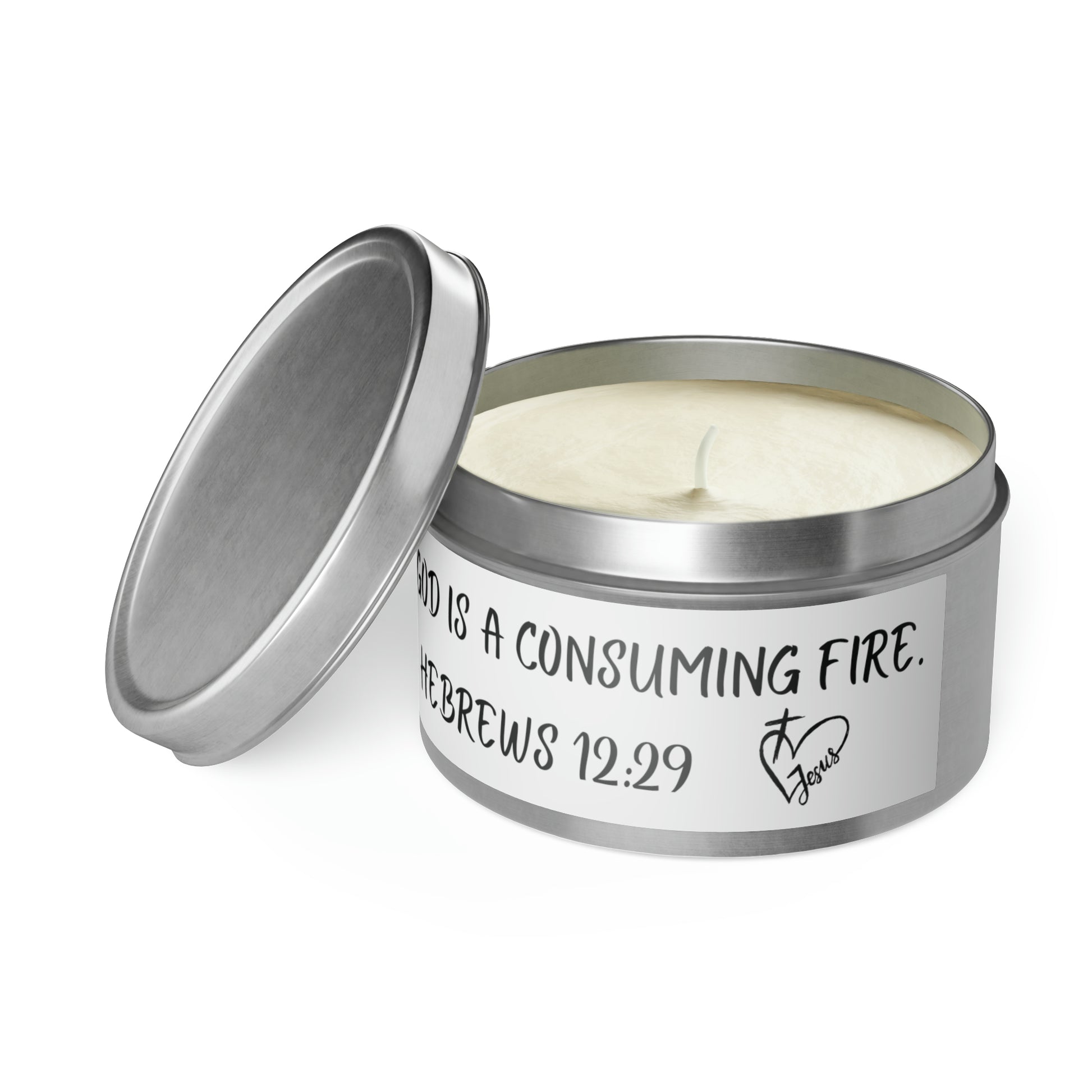 New House Sacred Light Divine Verse Tin Candles Embrace Peace with 4oz/8oz Coconut Soy Wax, Hand-Poured in USA. Lead-Free Wick, 20-40hr Burn. Evergreen, Vanilla, More. Spiritual Ambiance Awaits. Grace.