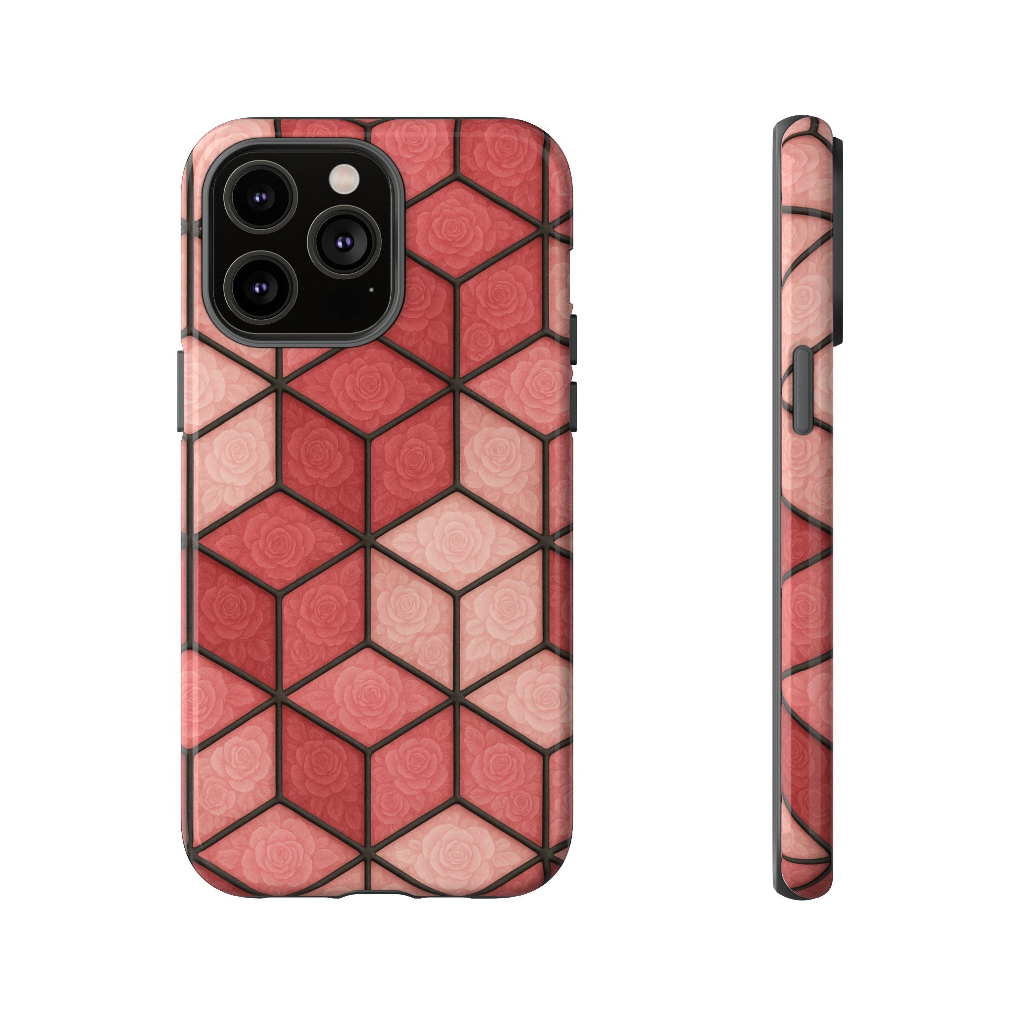 Geometric Stained Glass Illusion Phone Case Colorful Abstract Art, Aesthetic Protective Cover for iPhone, Samsung & Google, Unique Gift Idea Mom