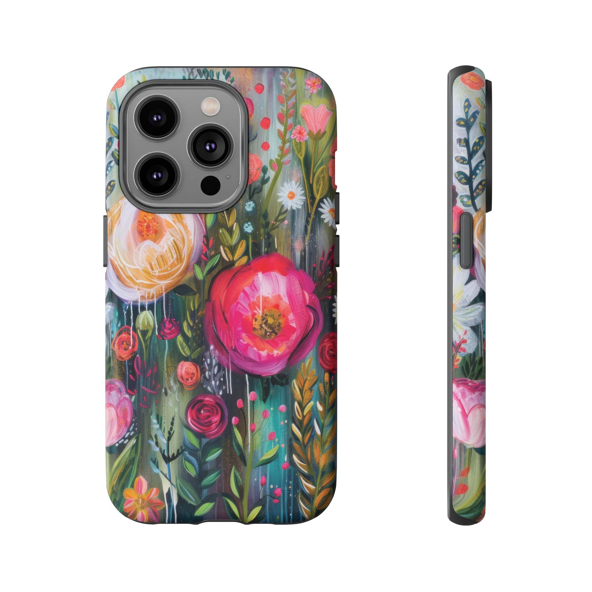 Watercolor Boho Floral Phone Case for iPhone 16 15 14 13 12  21 23 Samsung, and Pixel | Stylish Protective Cover Gift for Her Perfect for Floral Lover