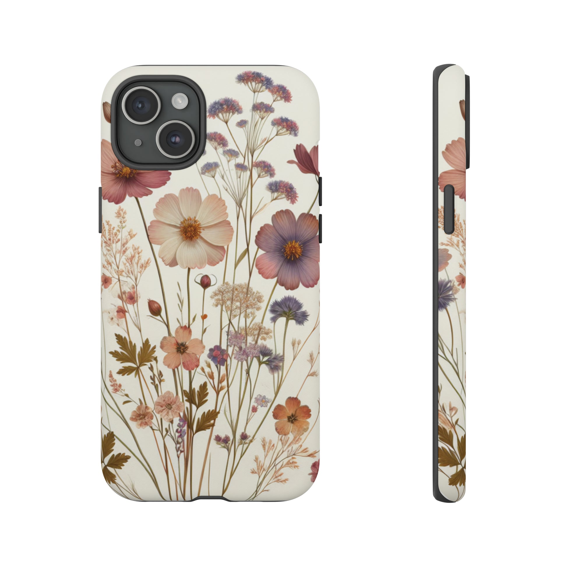 Wildflower Boho Luxury Phone Tough Case Floral Elegant Durable Stylish for Modern Devices iPhone 15, Samsung iPhone Samsung Accessory Gift for Her.