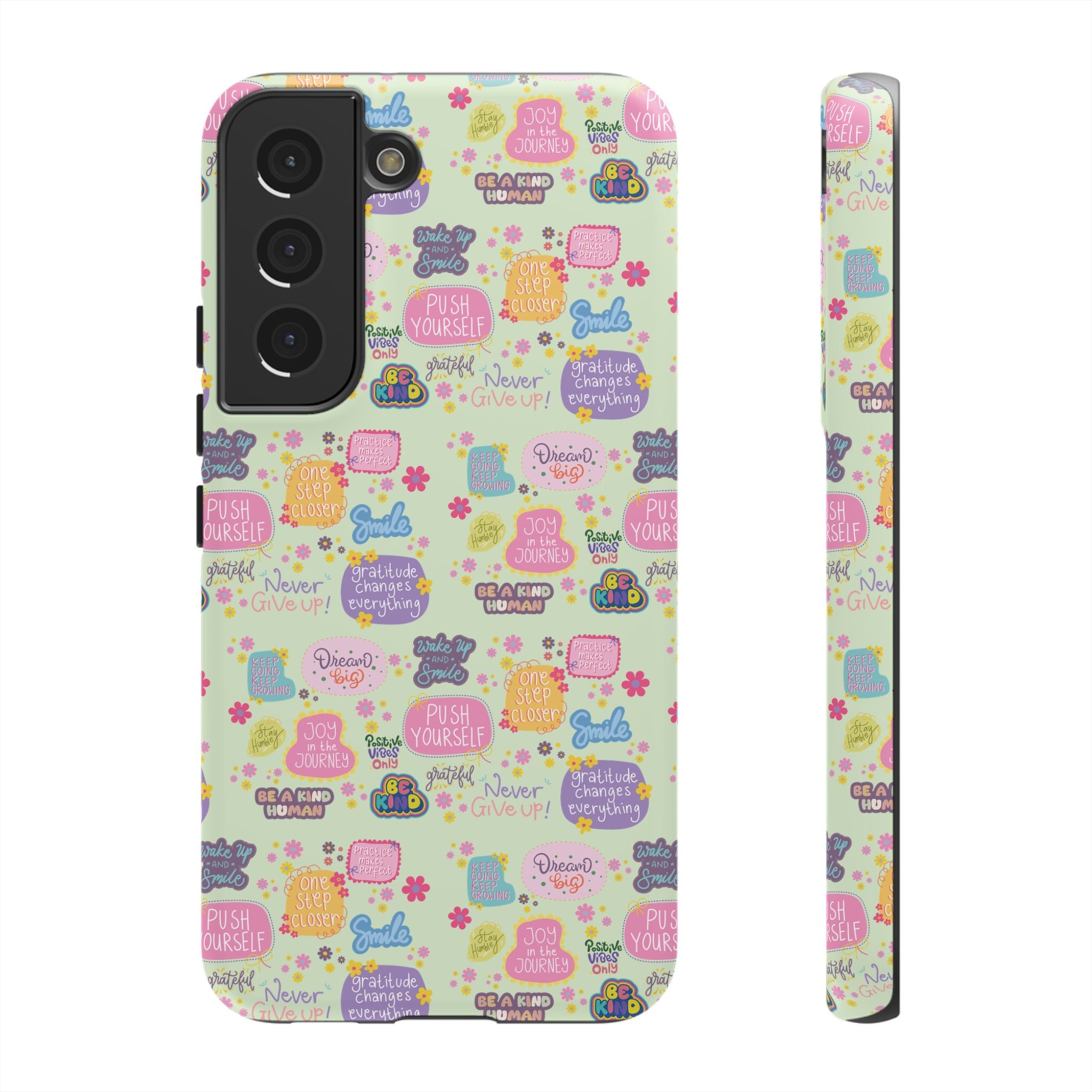 Good Vibes Only Protective Phone Case  Shockproof Slim Aesthetic Motivational Quote Cover, Positive Affirmation Gift for Mom, Teens & Besties | iPhone & Galaxy