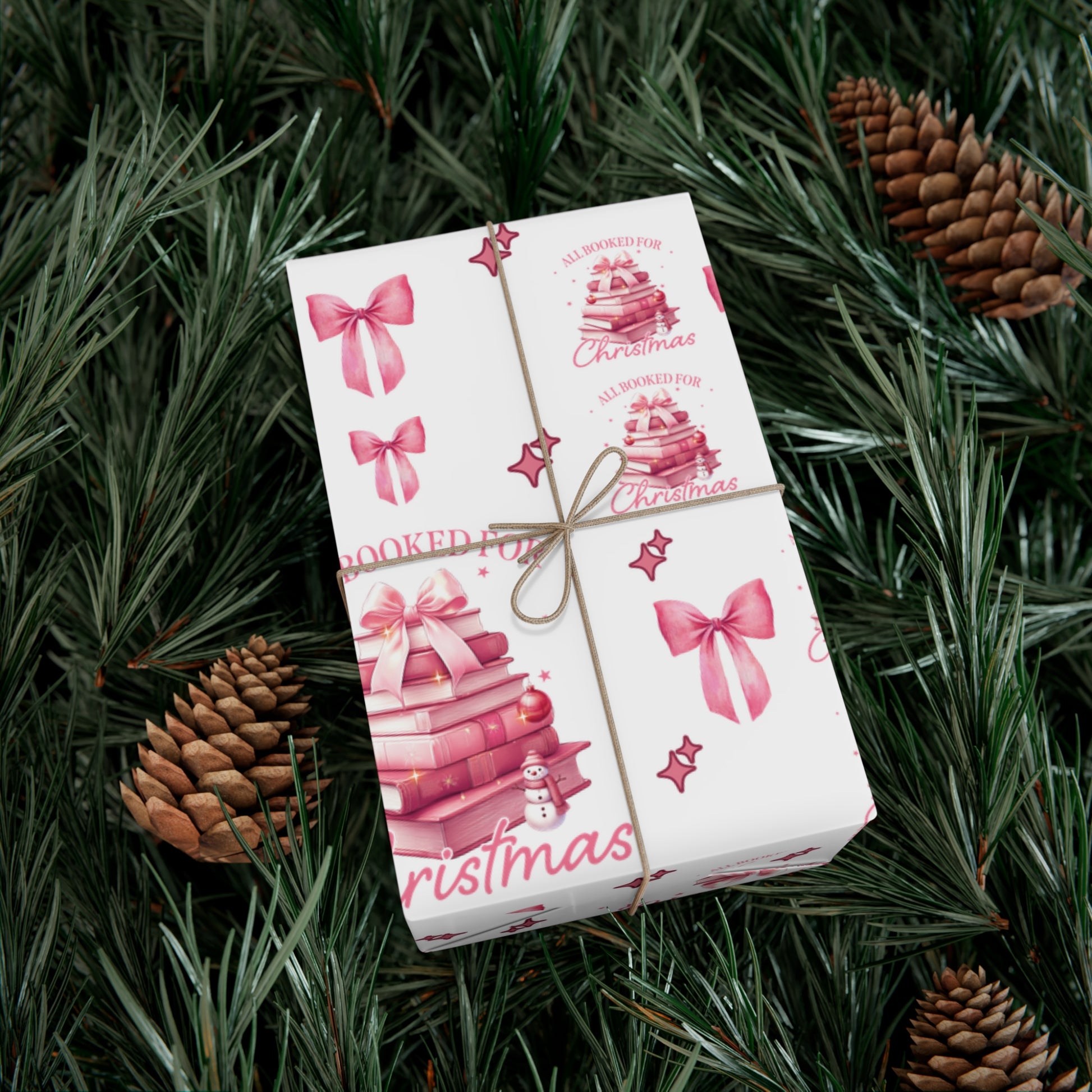 All Booked for Christmas Pink Books & Bows Holiday Edition Perfect for Book Lovers! Celebrate the Joy of Reading with Festive Charm in This Limited Christmas Collection Premium Quality - MRSBYVALLE