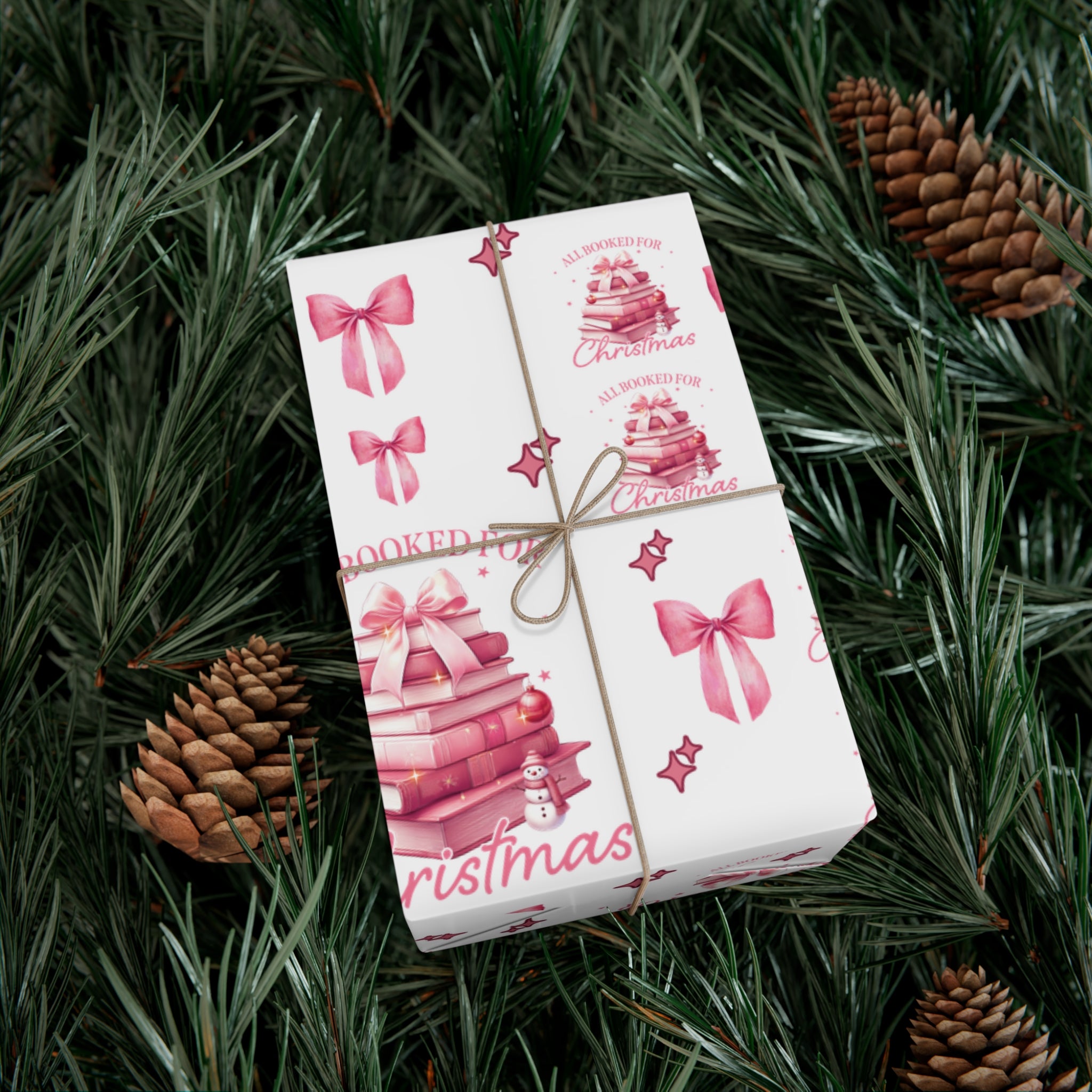 All Booked for Christmas Pink Books & Bows Holiday Edition Perfect for Book Lovers! Celebrate the Joy of Reading with Festive Charm in This Limited Christmas Collection Premium Quality - MRSBYVALLE
