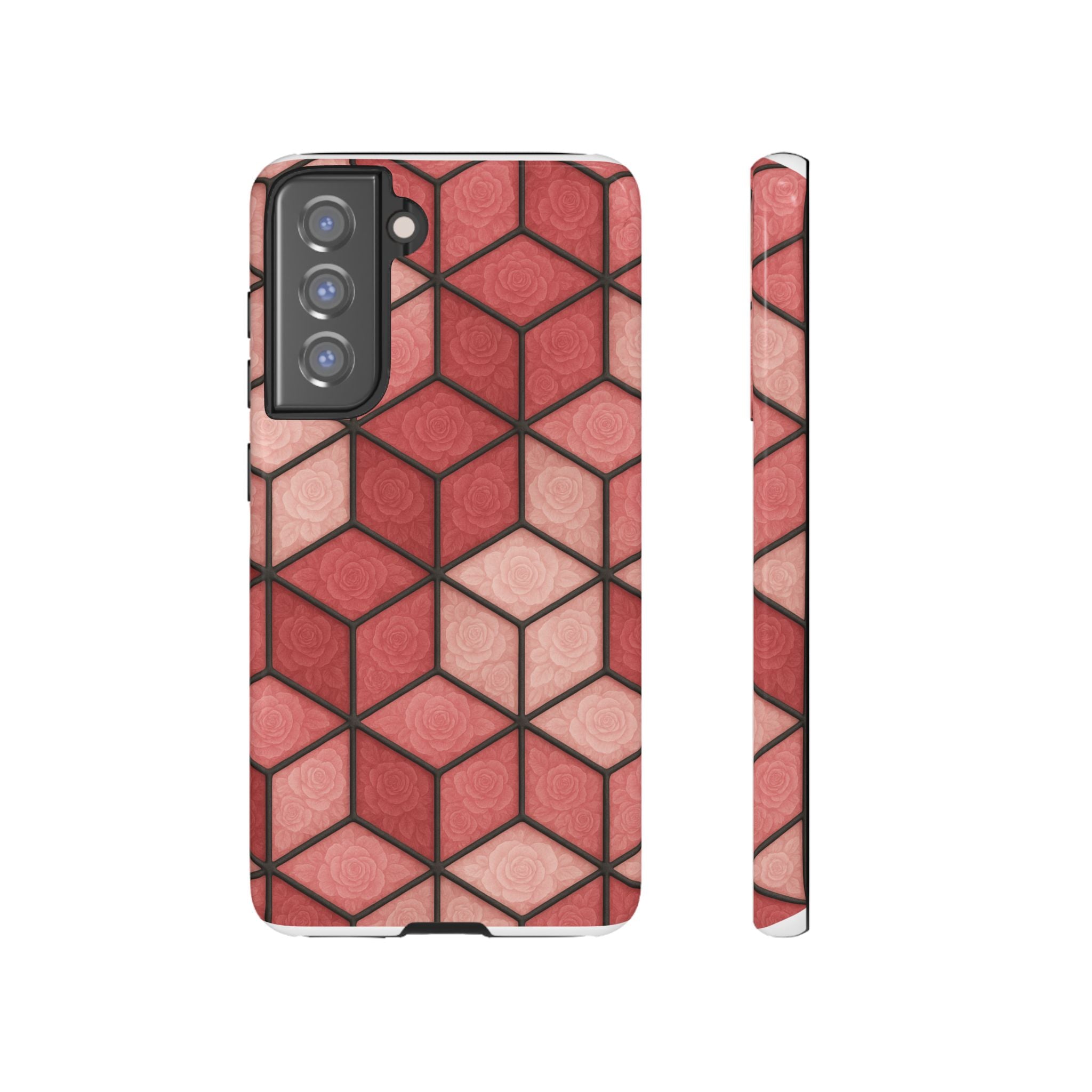 Geometric Stained Glass Illusion Phone Case Colorful Abstract Art, Aesthetic Protective Cover for iPhone, Samsung & Google, Unique Gift Idea Mom