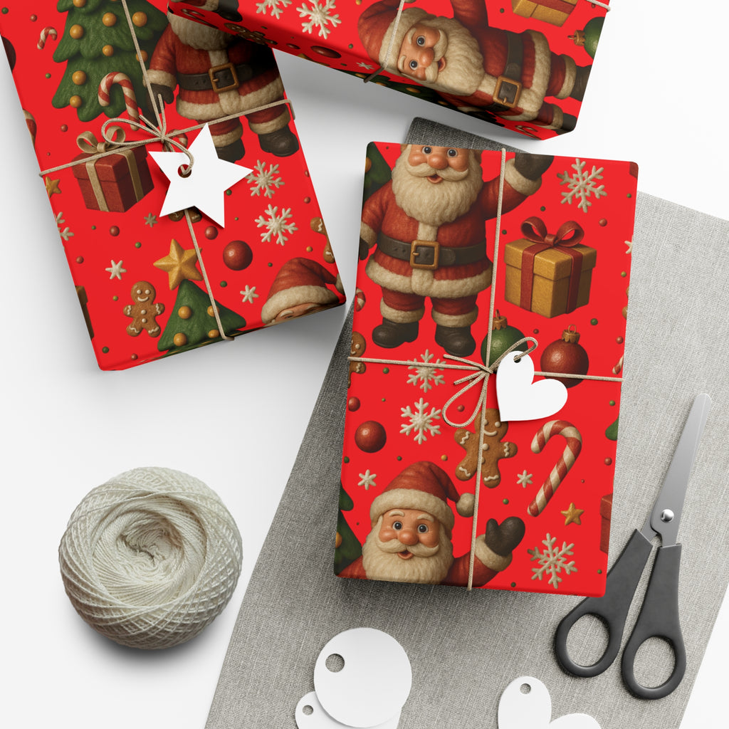Red Christmas Wrapping Paper Premium Festive Gift Wrap Roll, Classic Holiday Design, Great for Presents, Durable, Vibrant, and Perfect for Seasonal Gifting