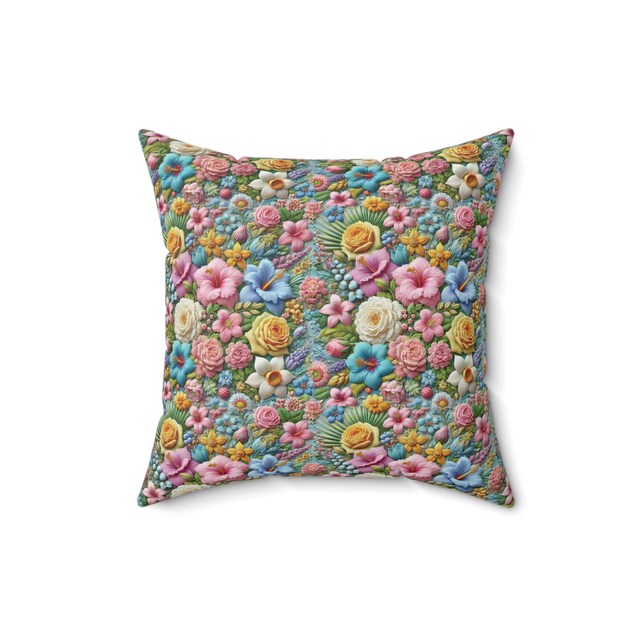 Pastel Floral Pillow Cover – Elegant Decorative Throw Cushion with Soft, Vibrant Flower Design, Perfect for Stylish Home Décor and Cozy Living Spaces - MRSBYVALLE