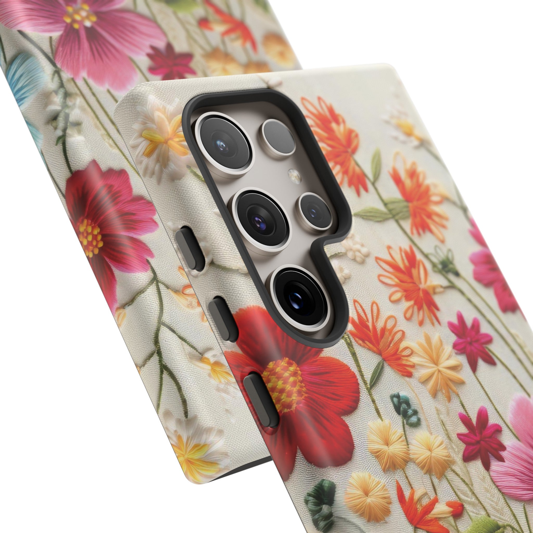 3D Floral Phone Case Elegant Faux Flower Durable for iPhone Samsung Smartphone iPhone 15, 14, 13 Samsung Gift for Mom