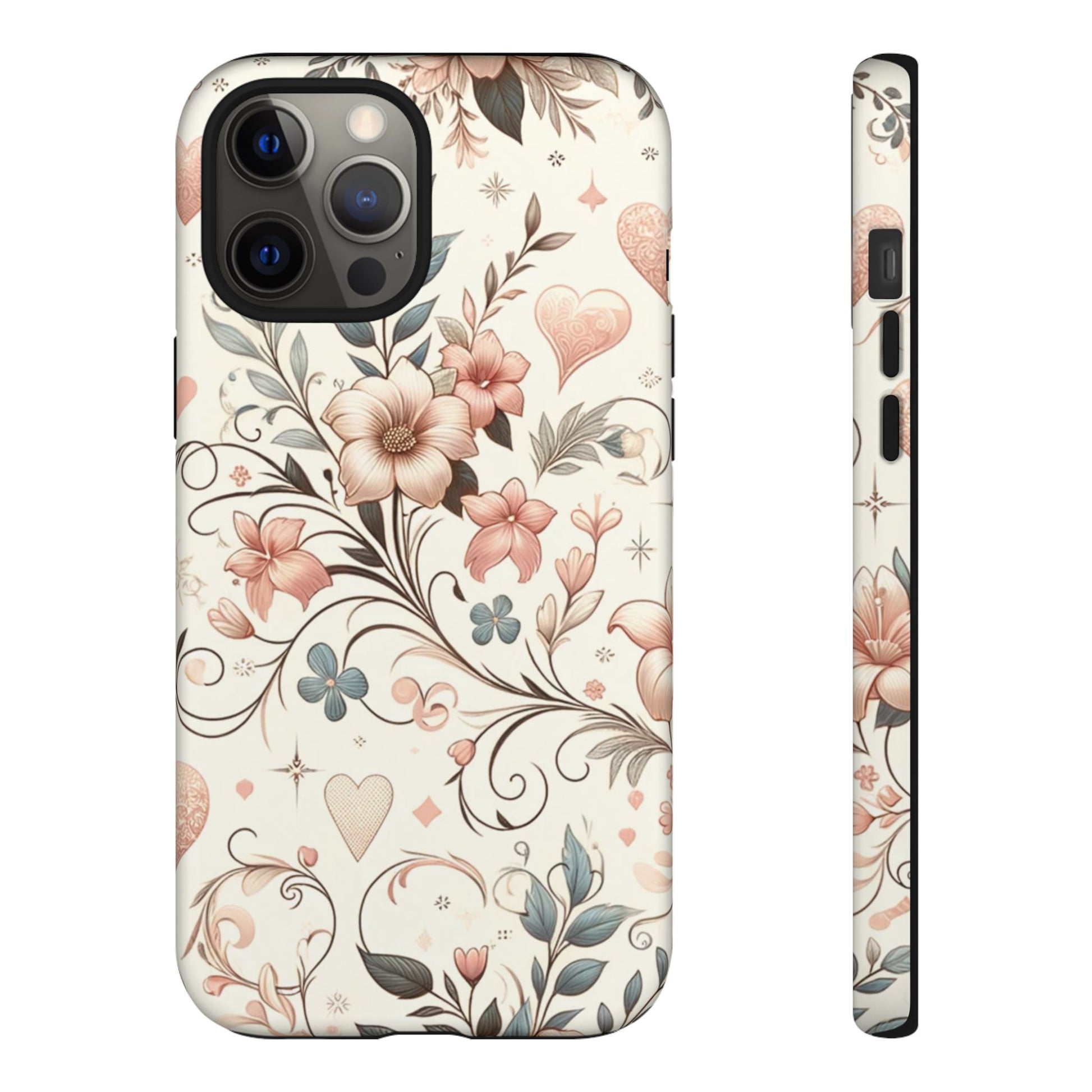 Floral Design Luxury Phone Tough Case Floral Elegant Durable Stylish for Modern Devices iPhone 17, 16 15, Samsung iPhone Samsung Accessory Gift for Her