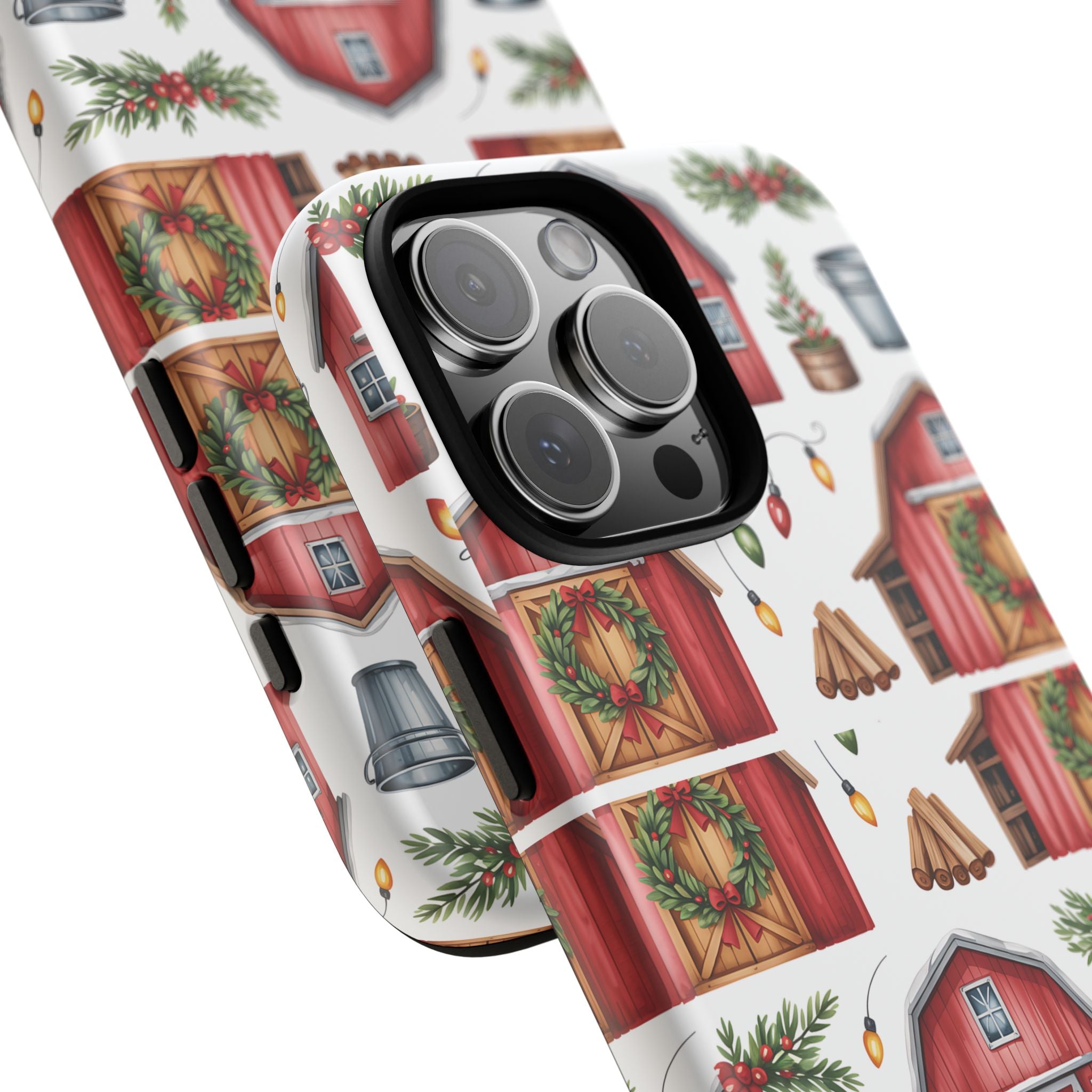 Farmhouse Christmas Design Phone Case - Stylish, Protective Cover for All Models Gift for Mom Accessory Gift for Her