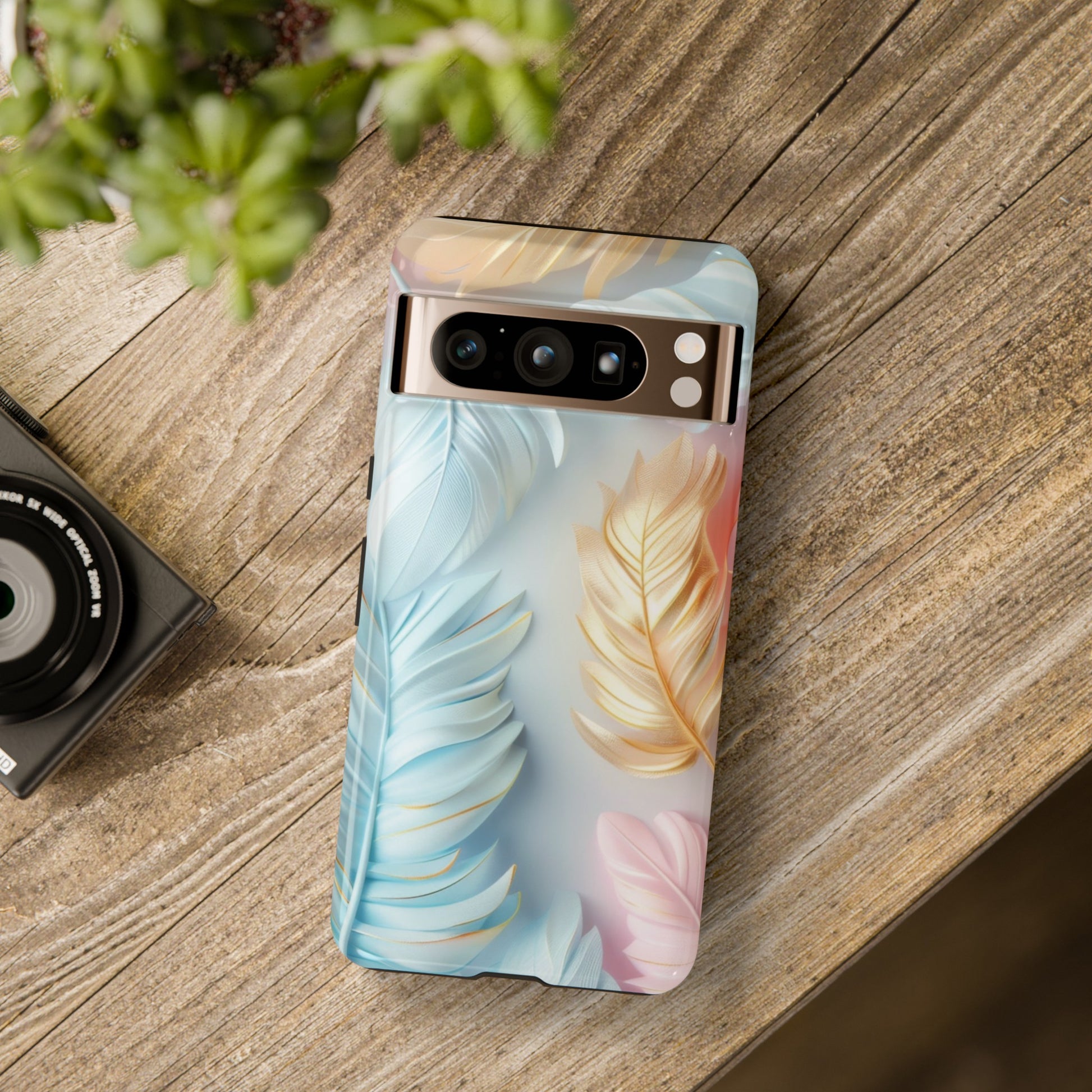 Pastel Feathers Protective Phone Case Gift for Her Phone 15, Samsung iPhone Samsung Gift for Her Case iPhone 15, Samsung iPhone Samsung Accessory Gift for Her