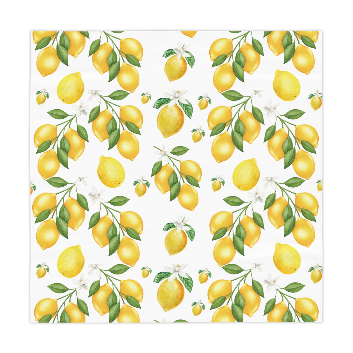 Elegant Lemon White Flower Tablecloth - Vibrant Citrus Blossom Design, 100% Polyester, Perfect for Dining, Parties, and Home DécorBirthdays all Events  and Occasions