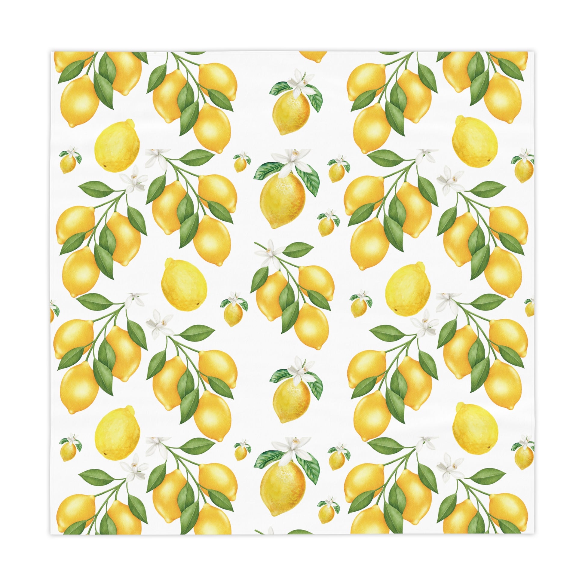 Elegant Lemon White Flower Tablecloth - Vibrant Citrus Blossom Design, 100% Polyester, Perfect for Dining, Parties, and Home DécorBirthdays all Events  and Occasions