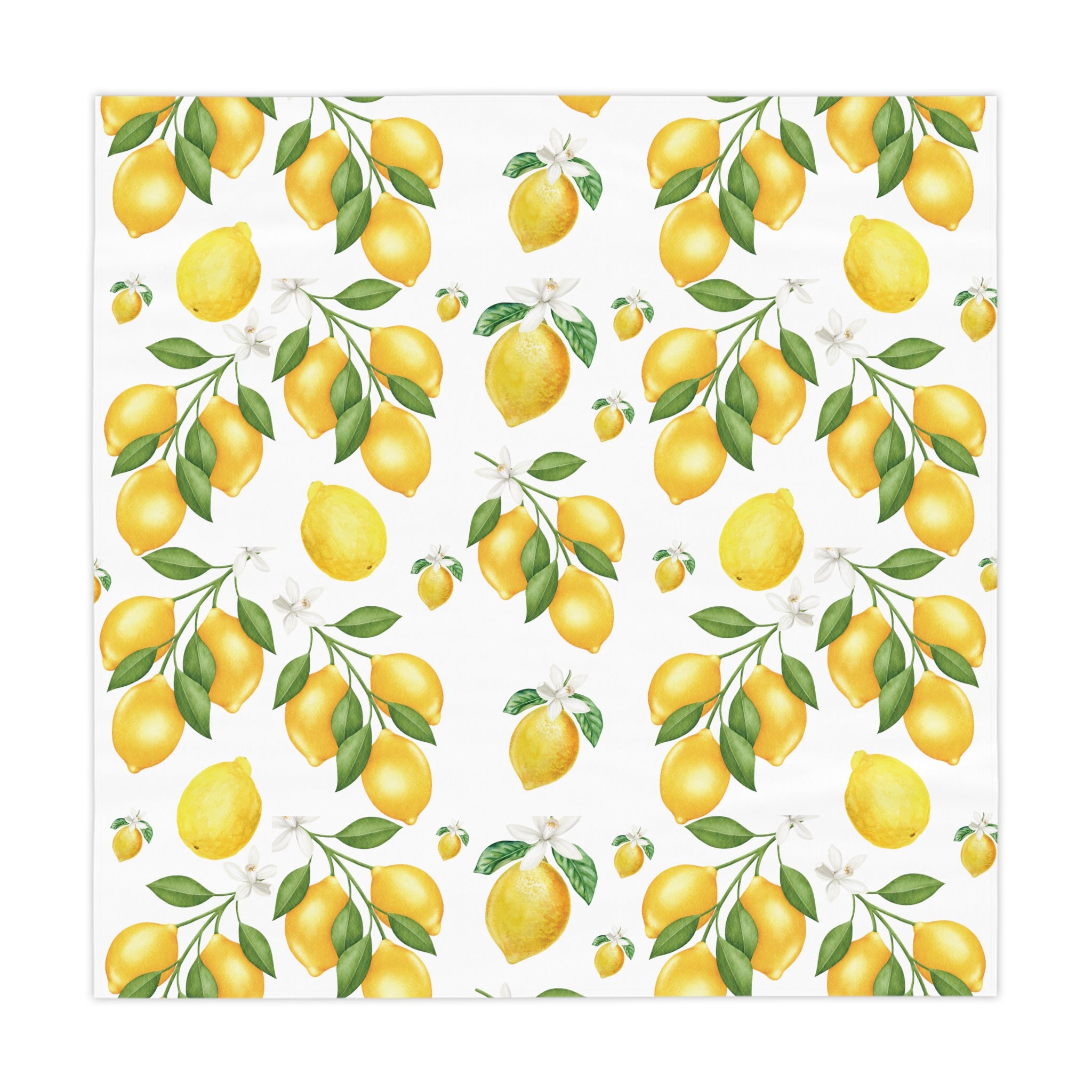 Elegant Lemon White Flower Tablecloth - Vibrant Citrus Blossom Design, 100% Polyester, Perfect for Dining, Parties, and Home DécorBirthdays all Events  and Occasions