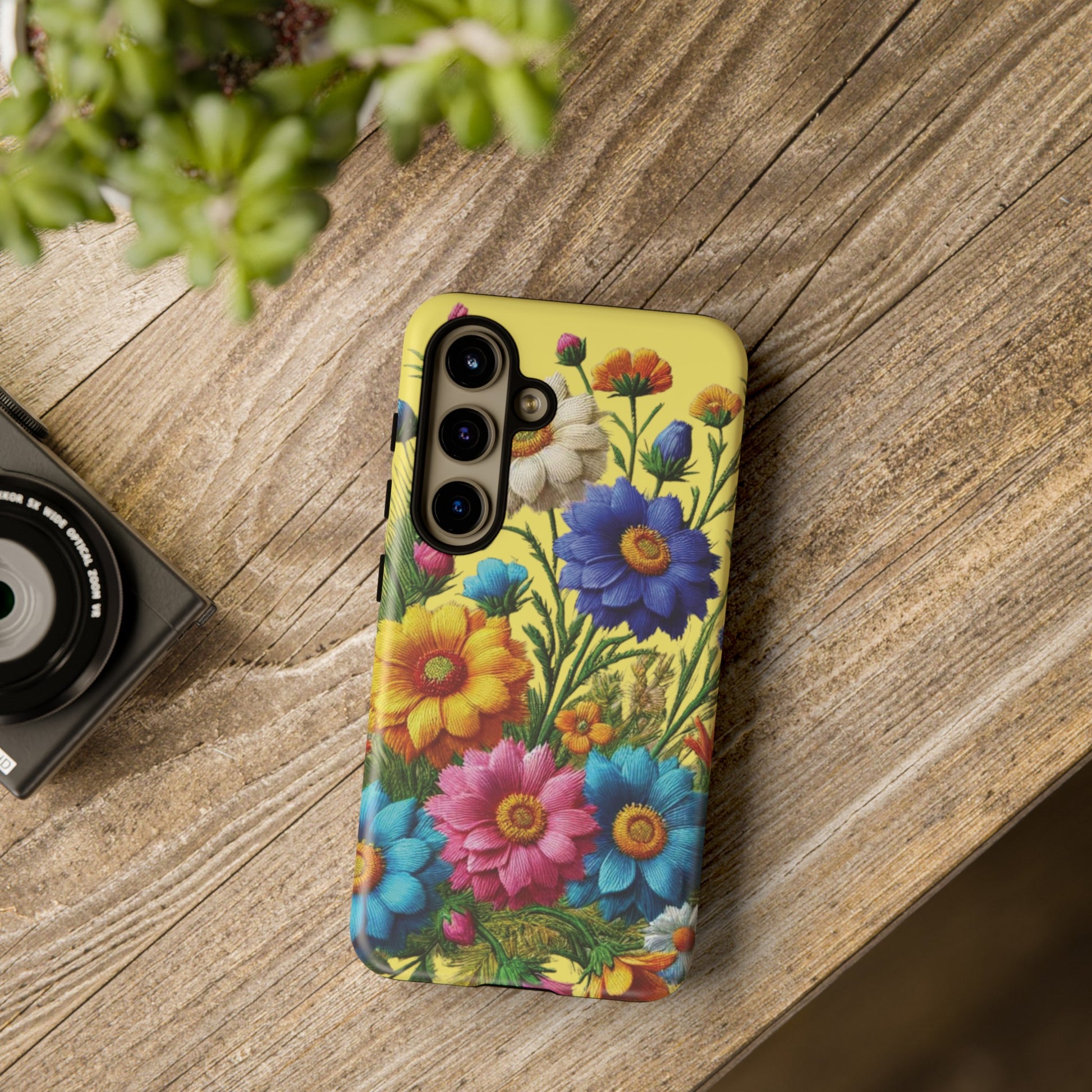 Phone Case Yellow Bright Floral Protective Phone Case Gift for Her Phone 15, Samsung iPhone Samsung  iPhone 15, Samsung iPhone Samsung Accessory Gift for Her