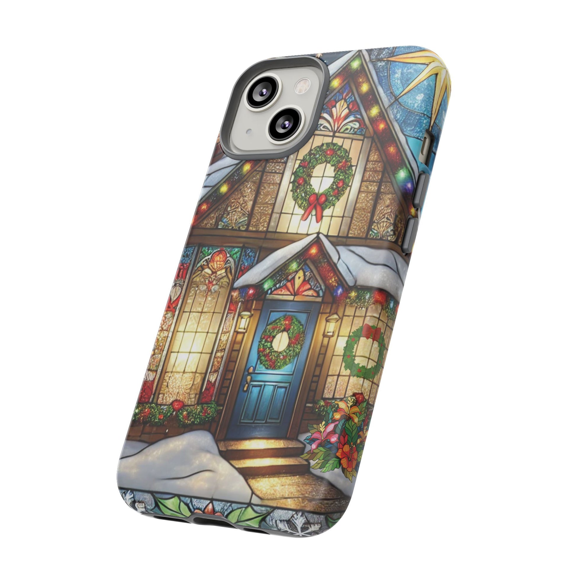 Stain Glass Christmas Phone Case Unique Holiday Protection for Your Device | Stylish & Durable Cover Gift for Her Phone 15, Samsung iPhone Samsung Accessory Gift for Her