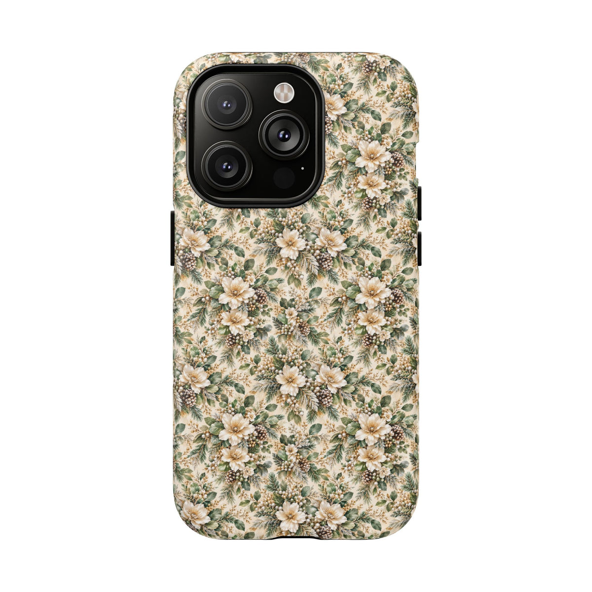 Sage Green & Champagne Floral MagSafe Tough Phone Case
