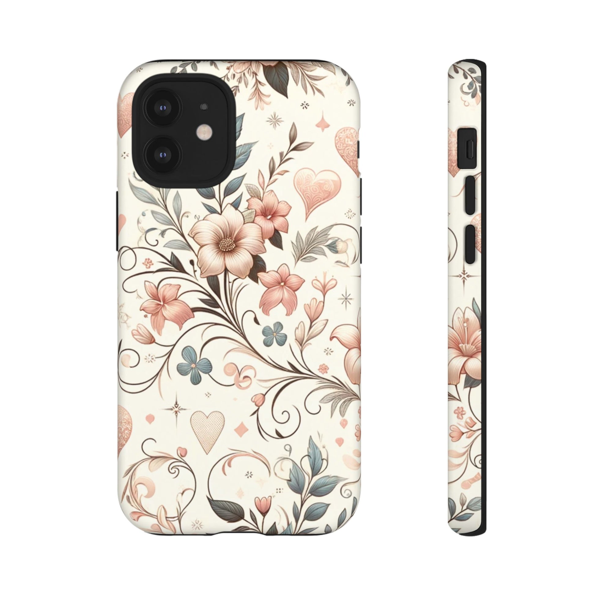 Floral Design Luxury Phone Tough Case Floral Elegant Durable Stylish for Modern Devices iPhone 17, 16 15, Samsung iPhone Samsung Accessory Gift for Her