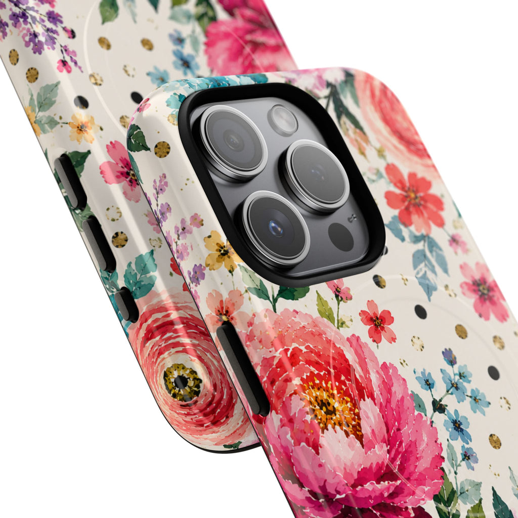 Watercolor Floral Peonies phone case | magnetic slim protective case