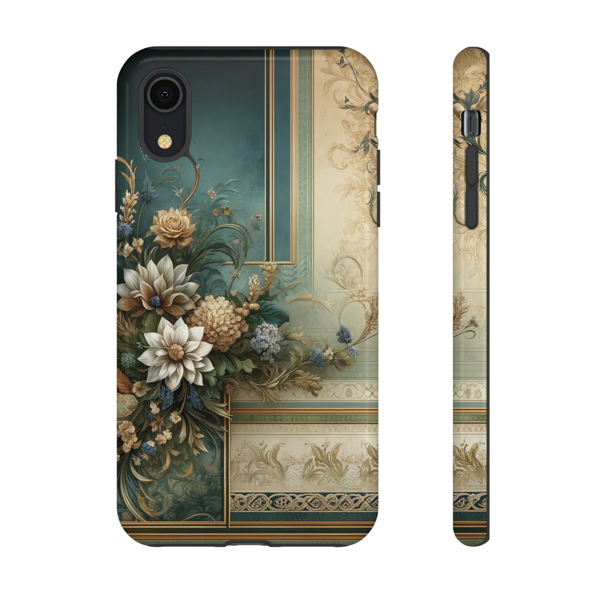 Victorian Floral Boho Luxury Phone Tough Case Floral Elegant Durable Stylish for Modern Devices iPhone 15, Samsung iPhone Samsung Accessory Gift for Her.